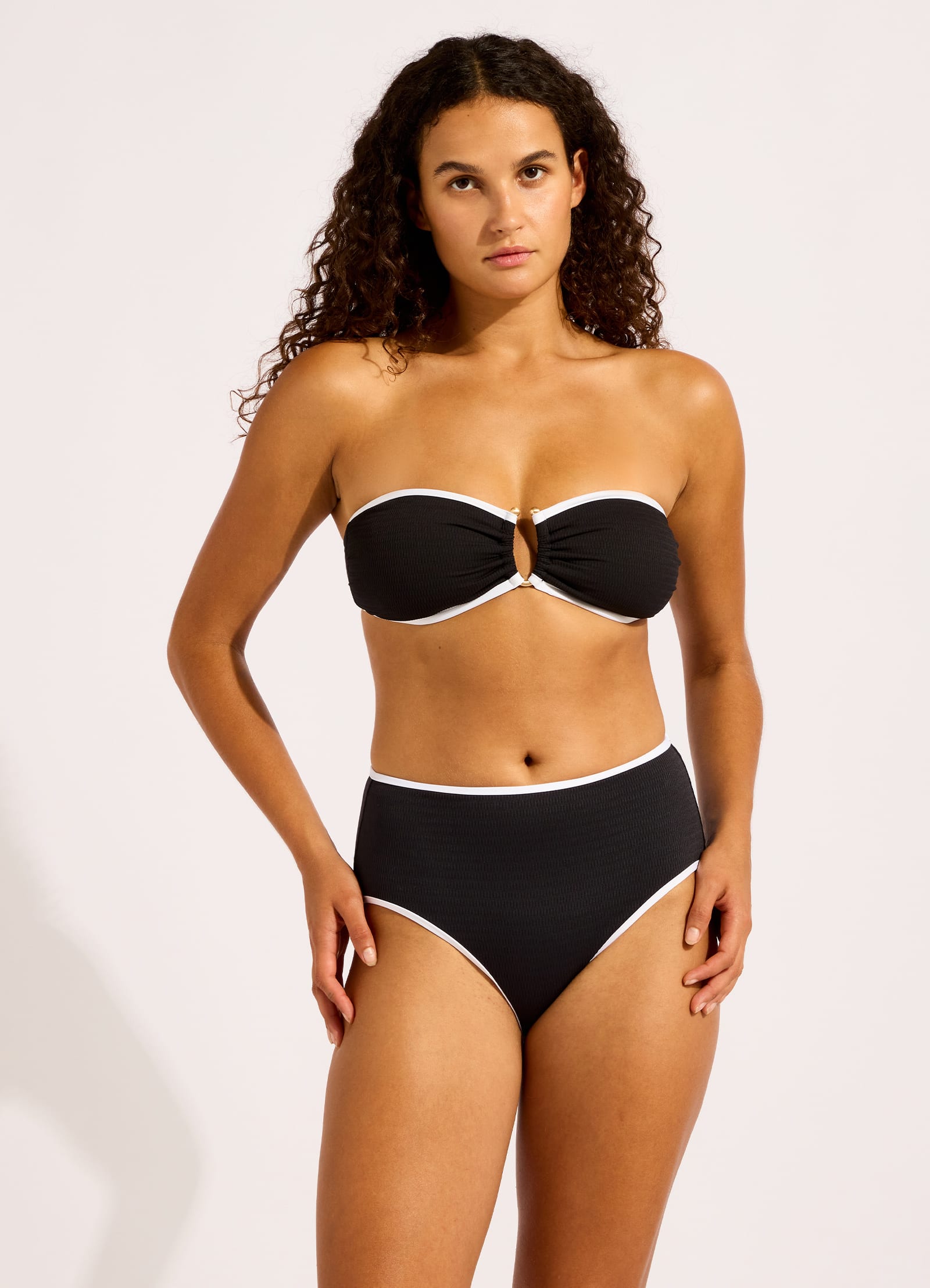 Beach Bound High Waist Bikini Bottom - Black