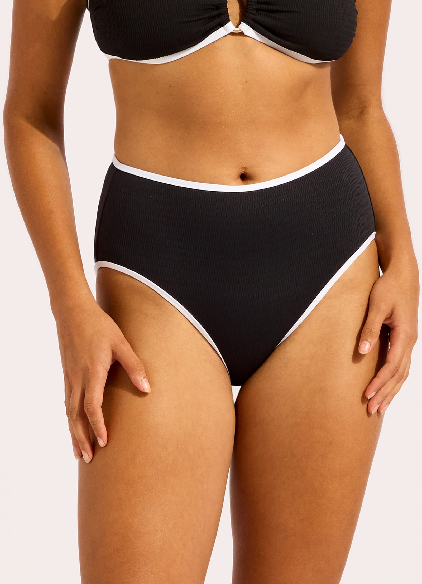 Beach Bound High Waist Bikini Bottom - Black view 2