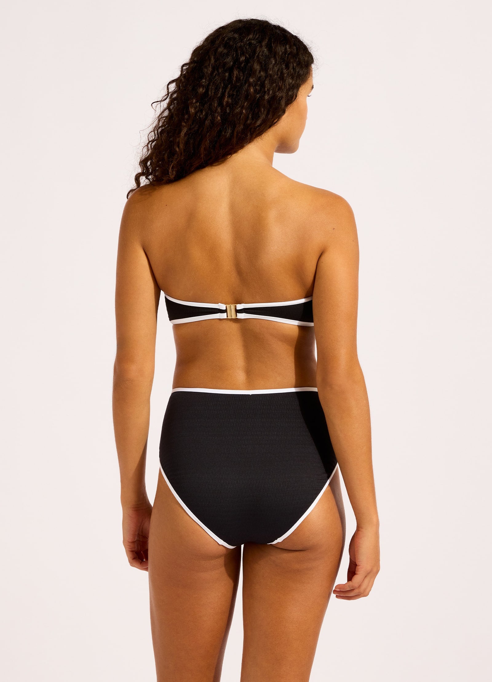 Beach Bound High Waist Bikini Bottom - Black view 4