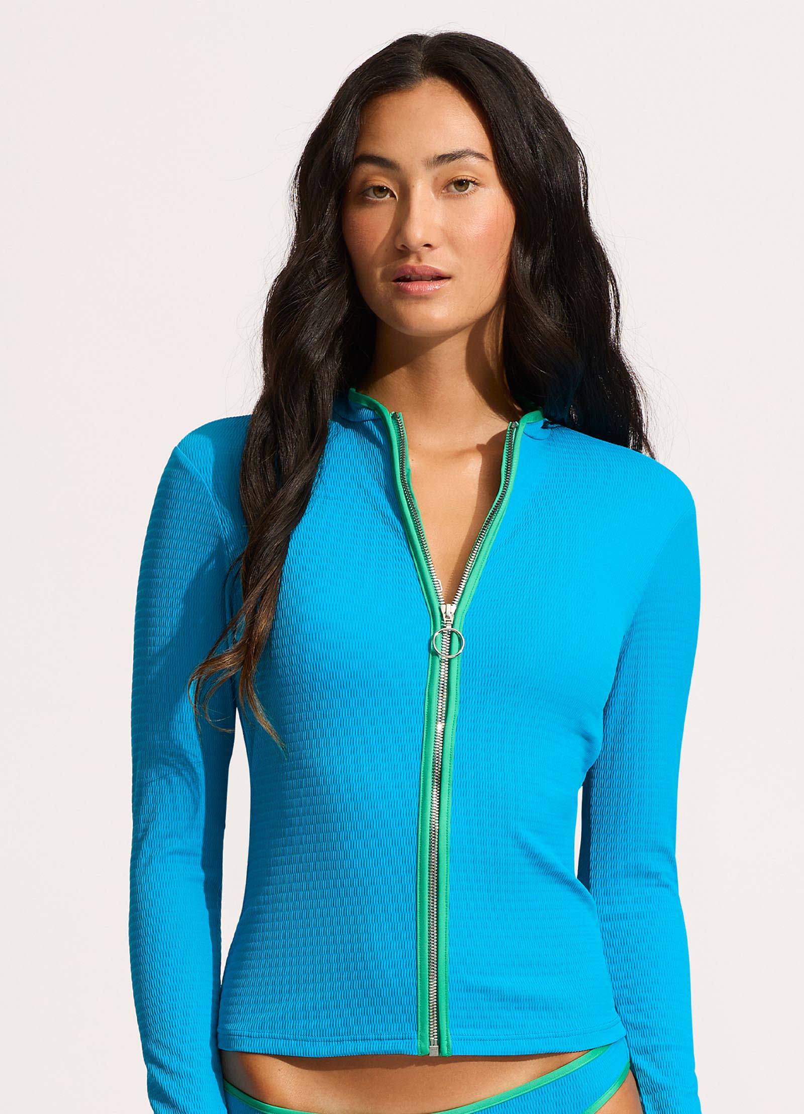 Beach Bound Long Sleeve Sunvest - Turquoise - Turquoise view 2