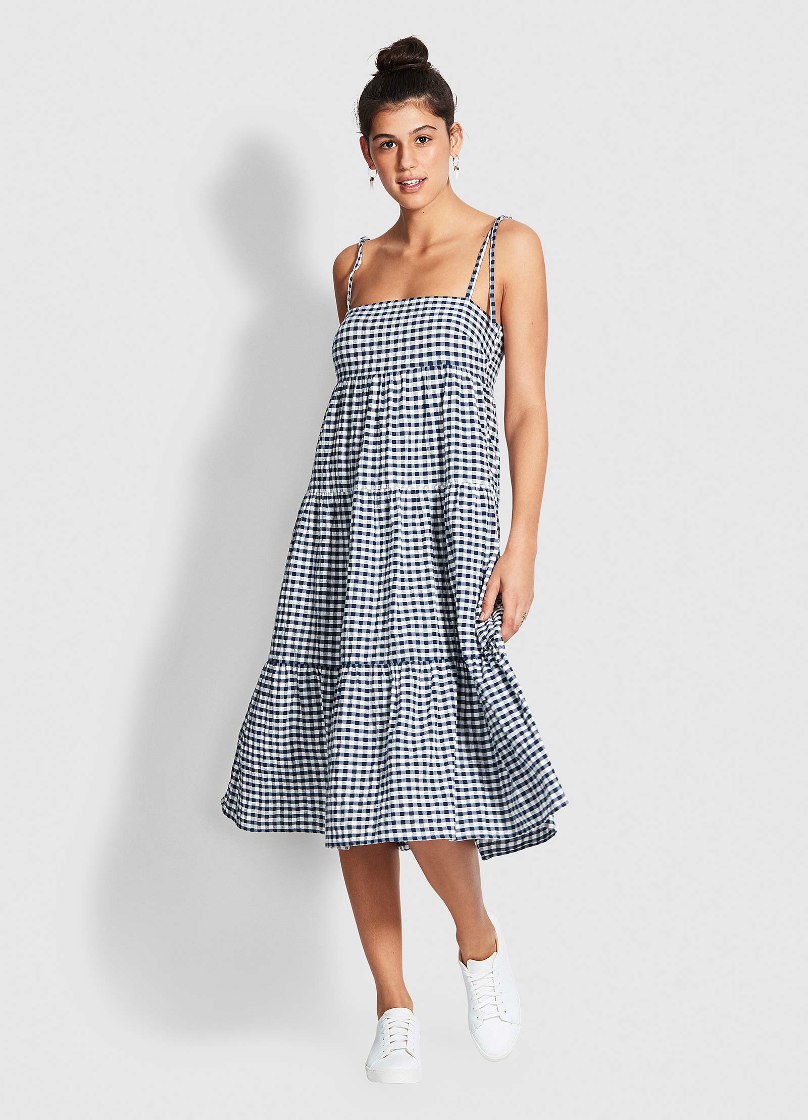 Beach Edit Ally Gingham Dress - Blue - Blue