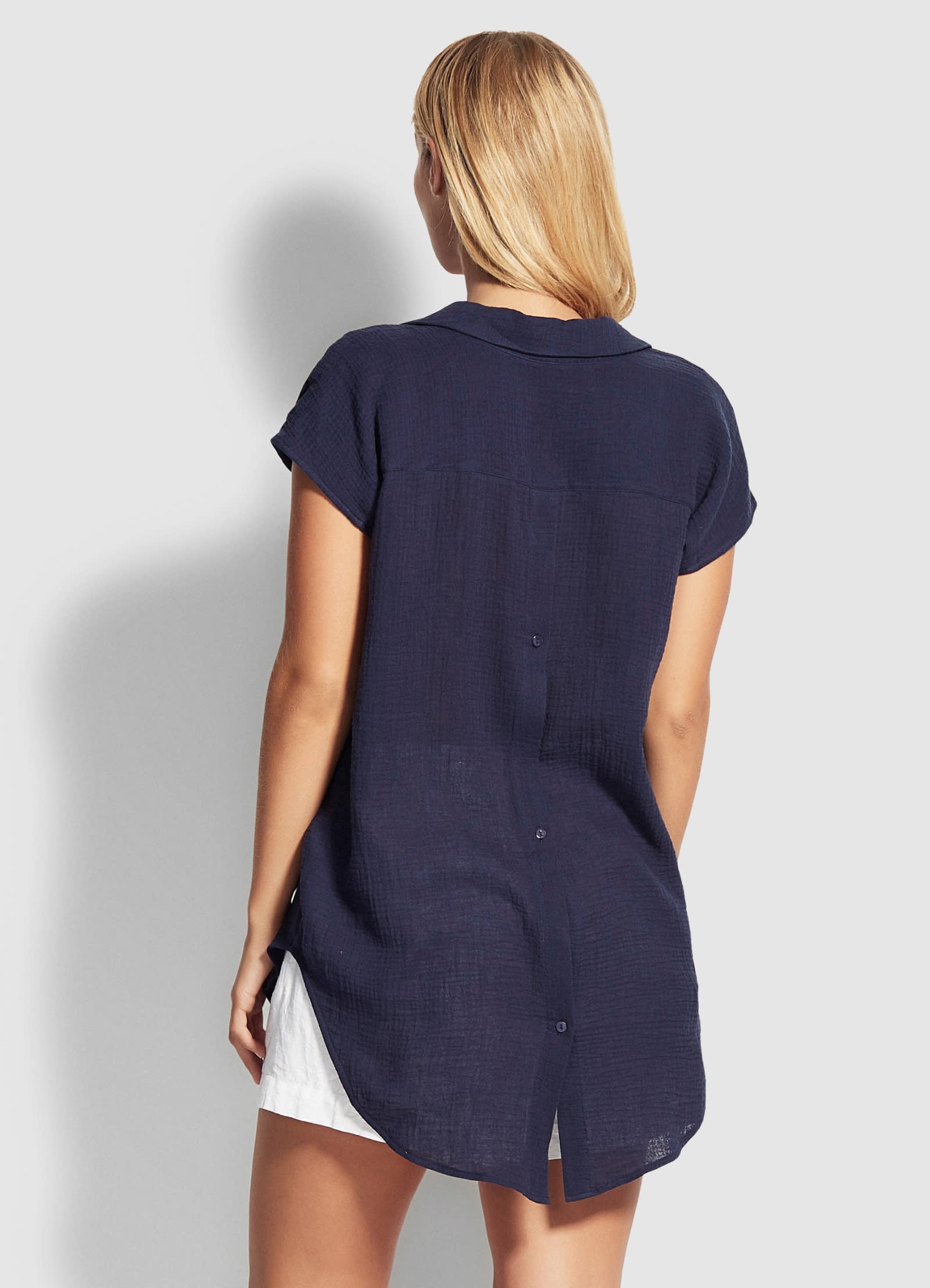 Beach Edit Sleeveless Beach Shirt - Indigo - Indigo view 3
