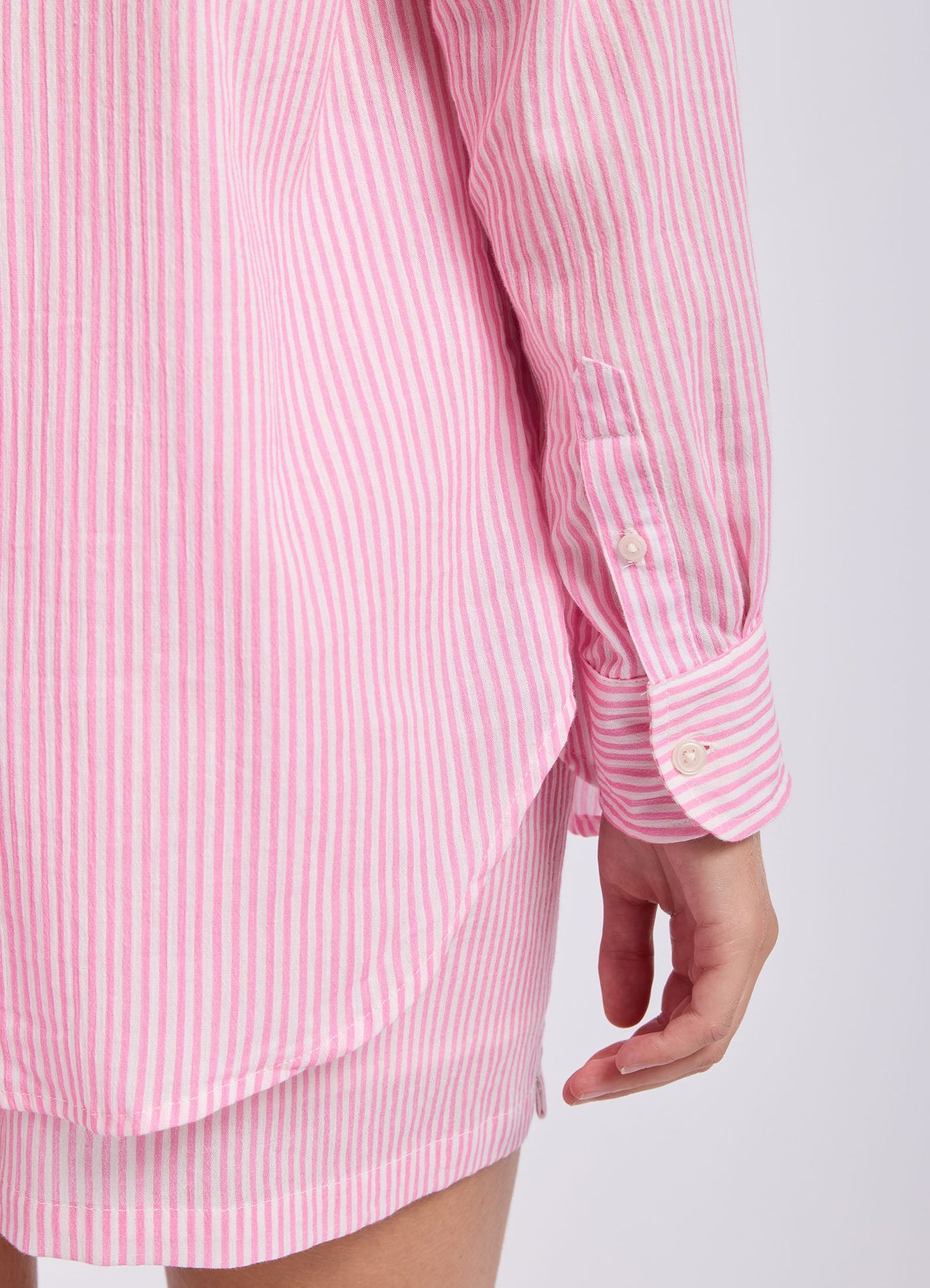 Beach Edit Stripe Gauze Shirt - Light Pop Pink view 6