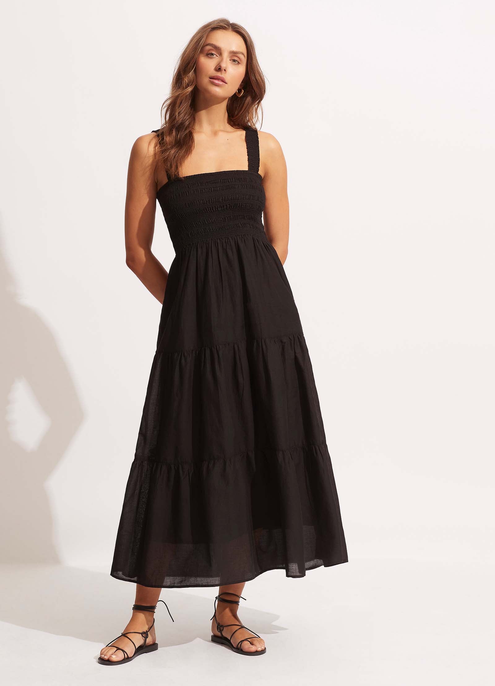 Beach House Dress - Black - Black
