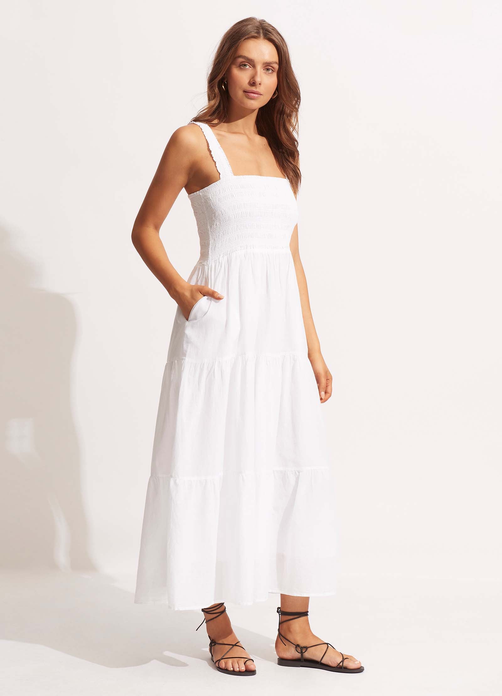 Beach House Dress - White - White view 2