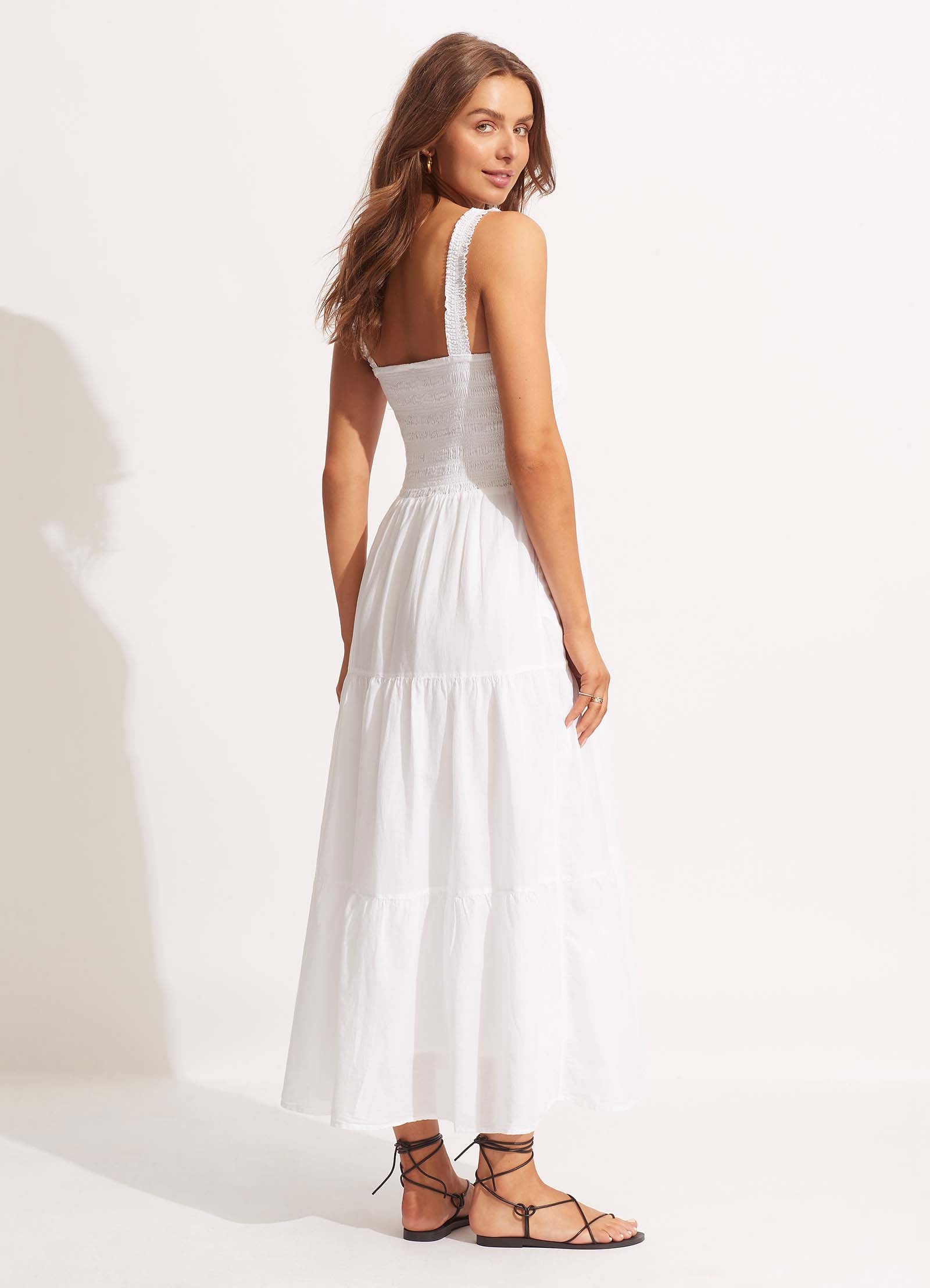 Beach House Dress - White - White view 3