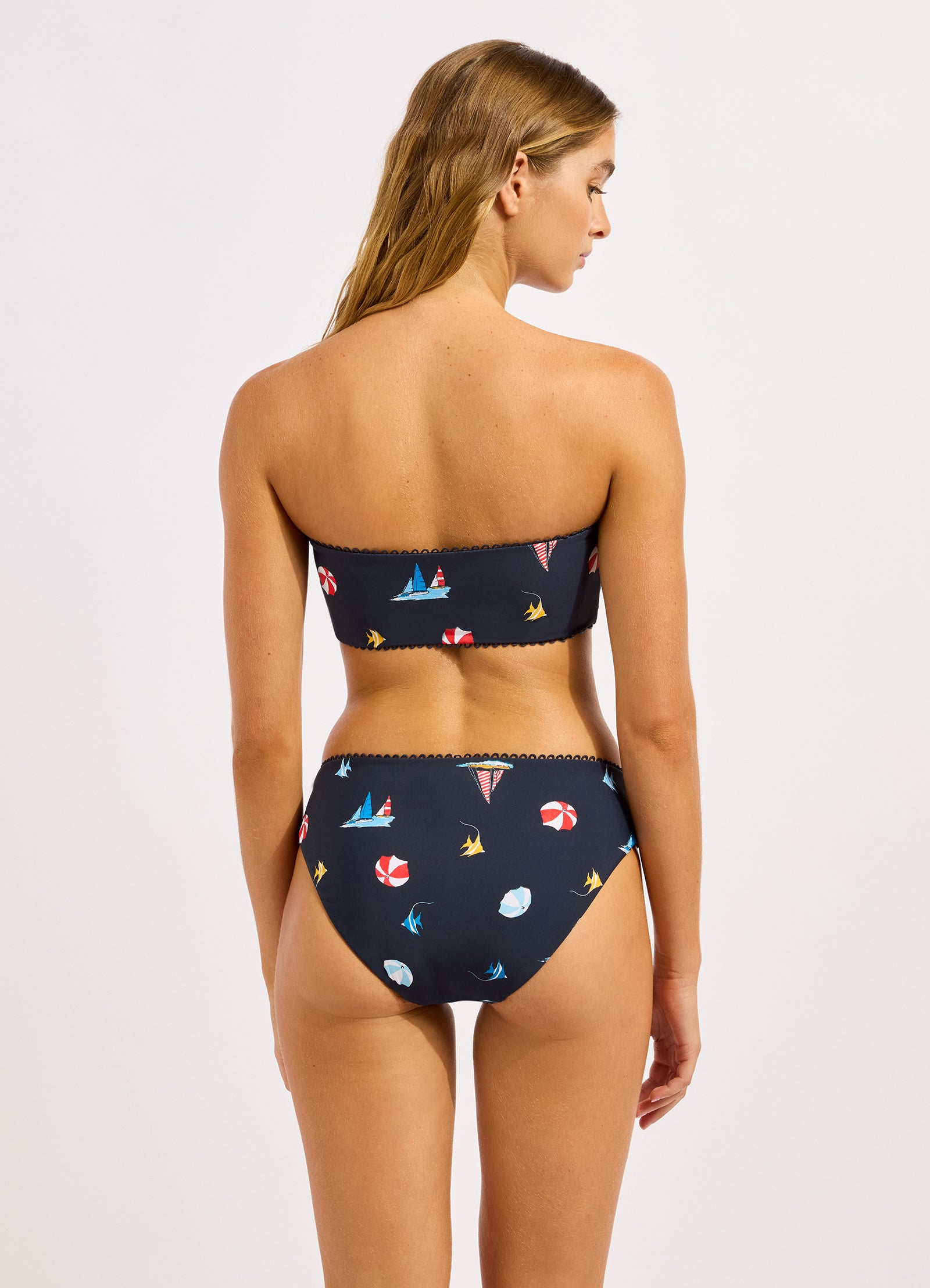 Beachclub Bandeau Top Bikini Top - True Navy view 4