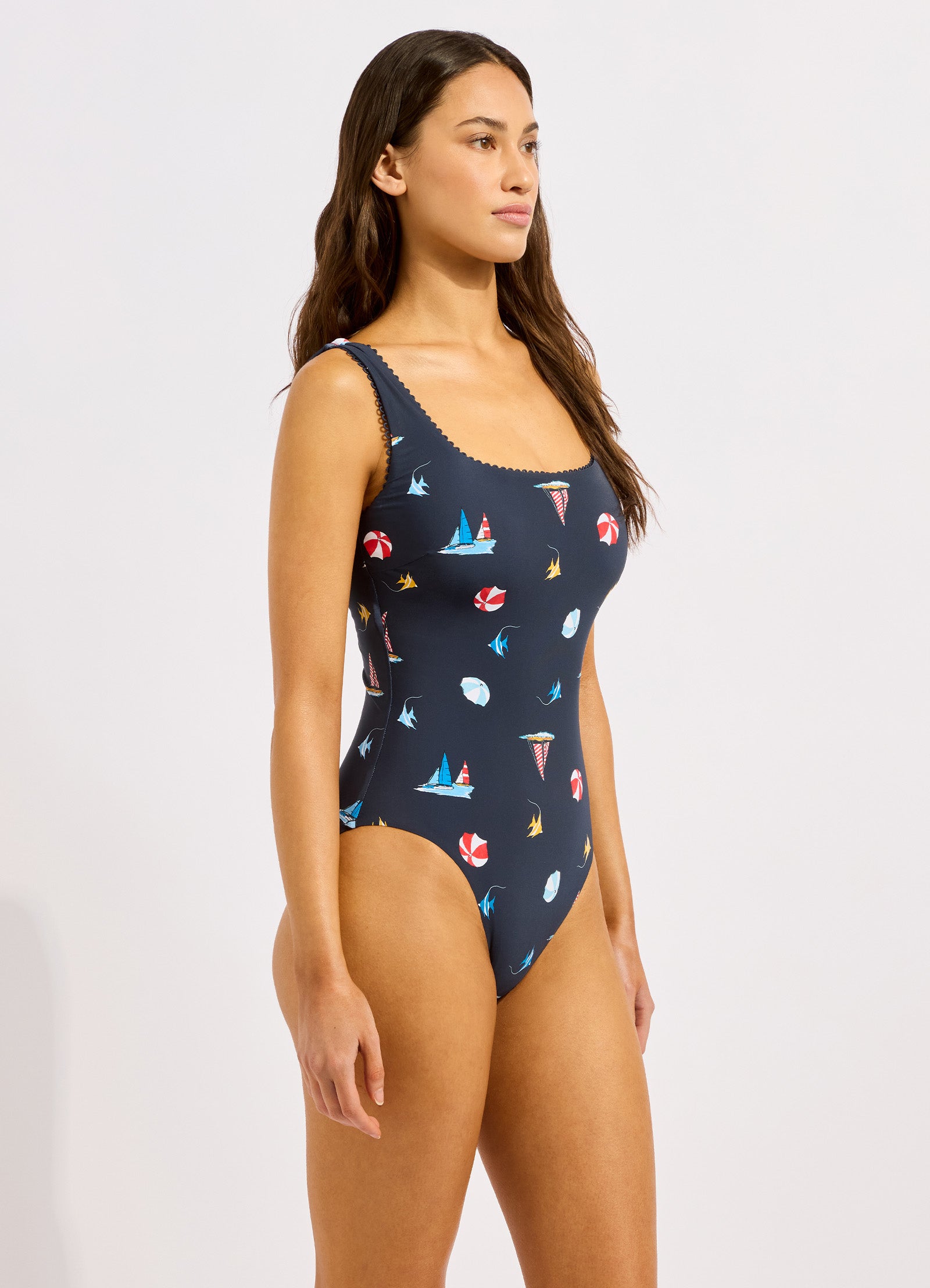 Beachclub DD One Piece Swimsuit - True Navy view 2