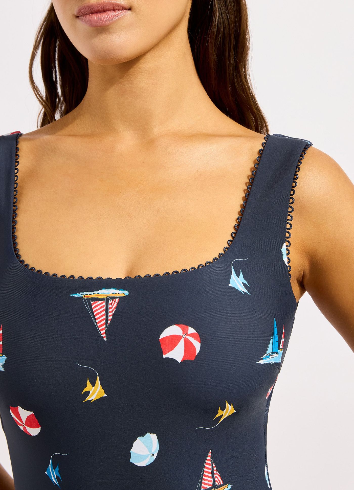 Beachclub DD One Piece Swimsuit - True Navy view 4