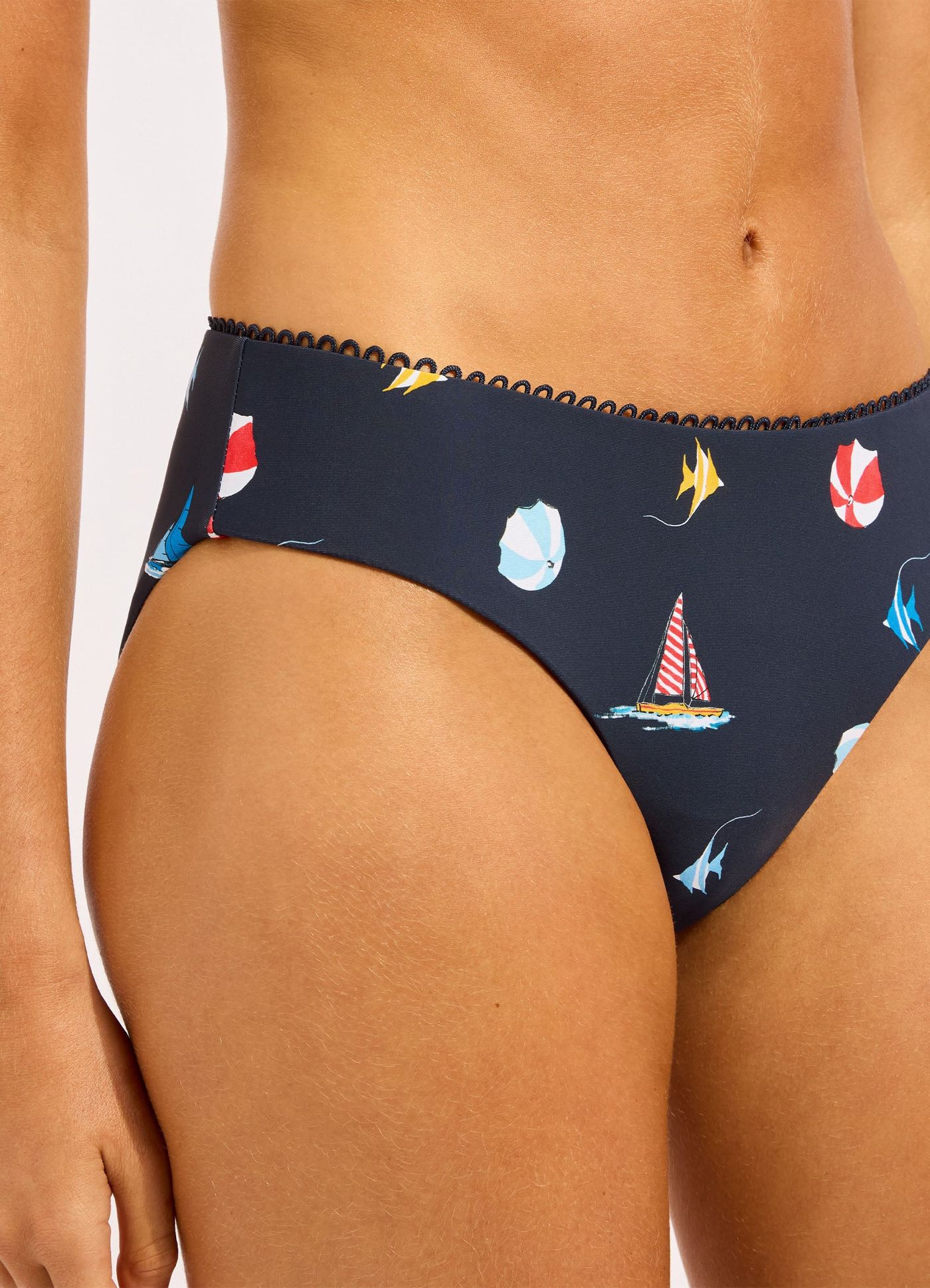 Beachclub Retro Bikini Bottom - True Navy view 5