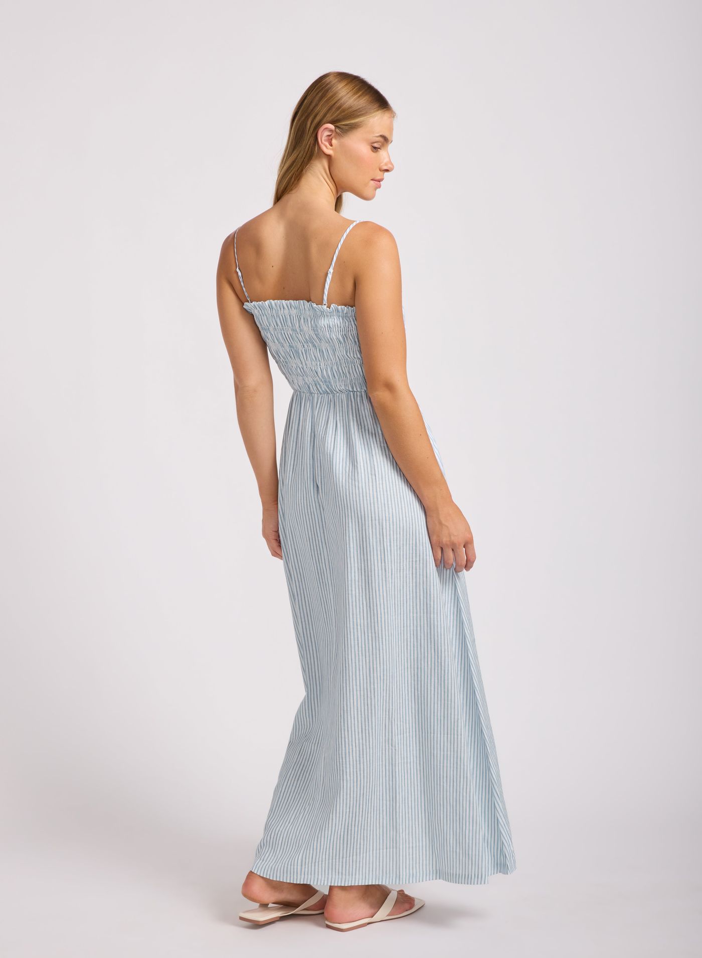 Beachclub Shirred Maxi Dress - Powder Blue view 3