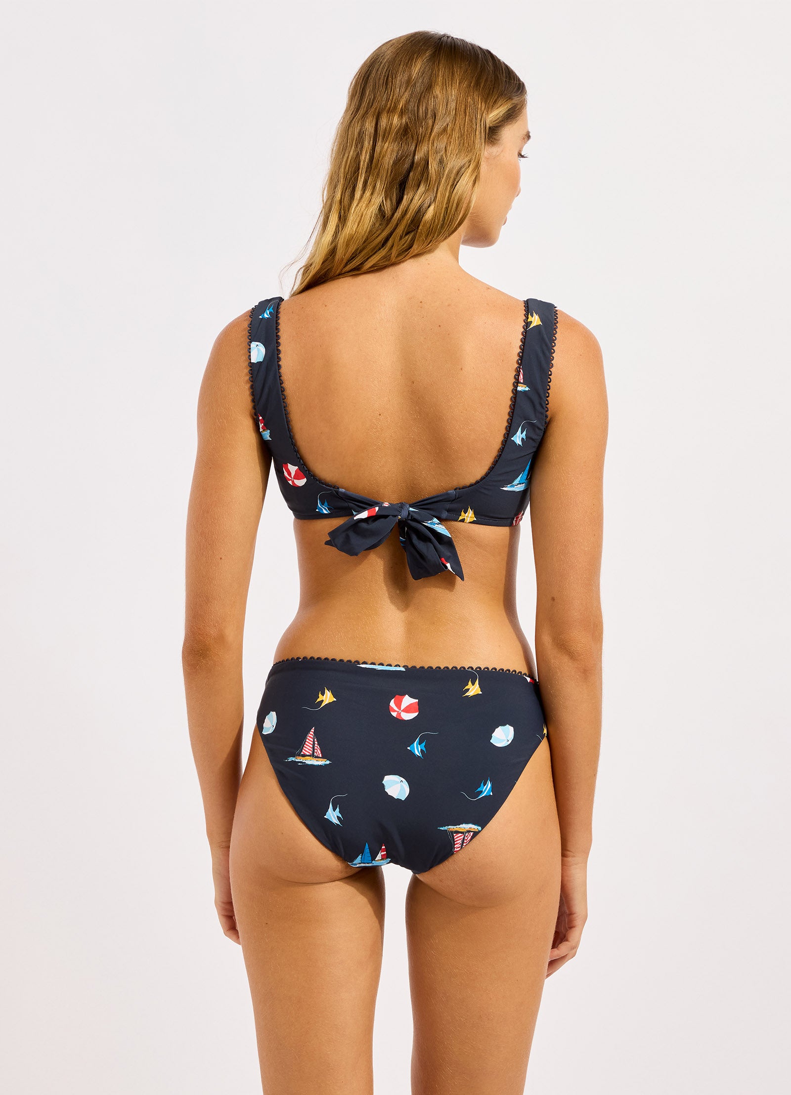 Beachclub Square Neck Tank Bikini Top - True Navy view 4