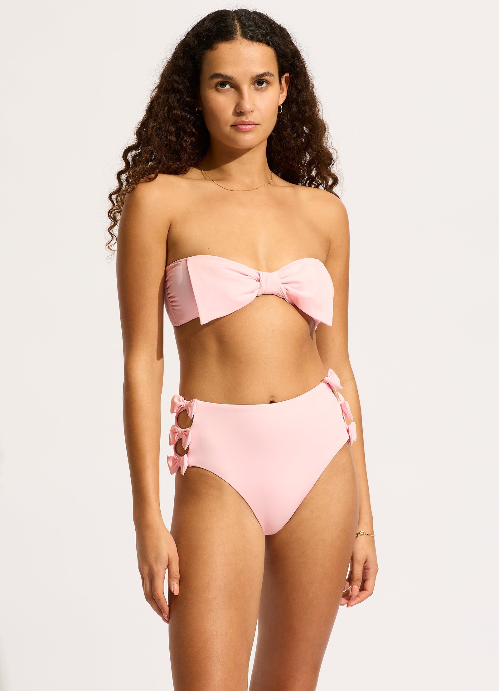 Beau Bow Front Bandeau Bikini Top - Blossom - Blossom