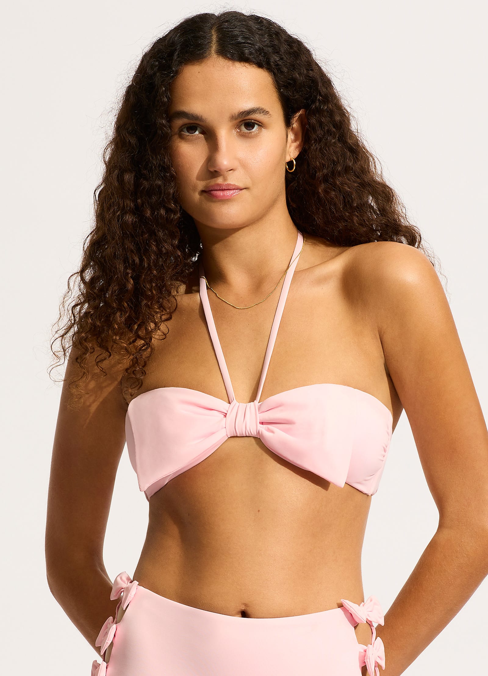 Beau Bow Front Bandeau Bikini Top - Blossom - Blossom view 2