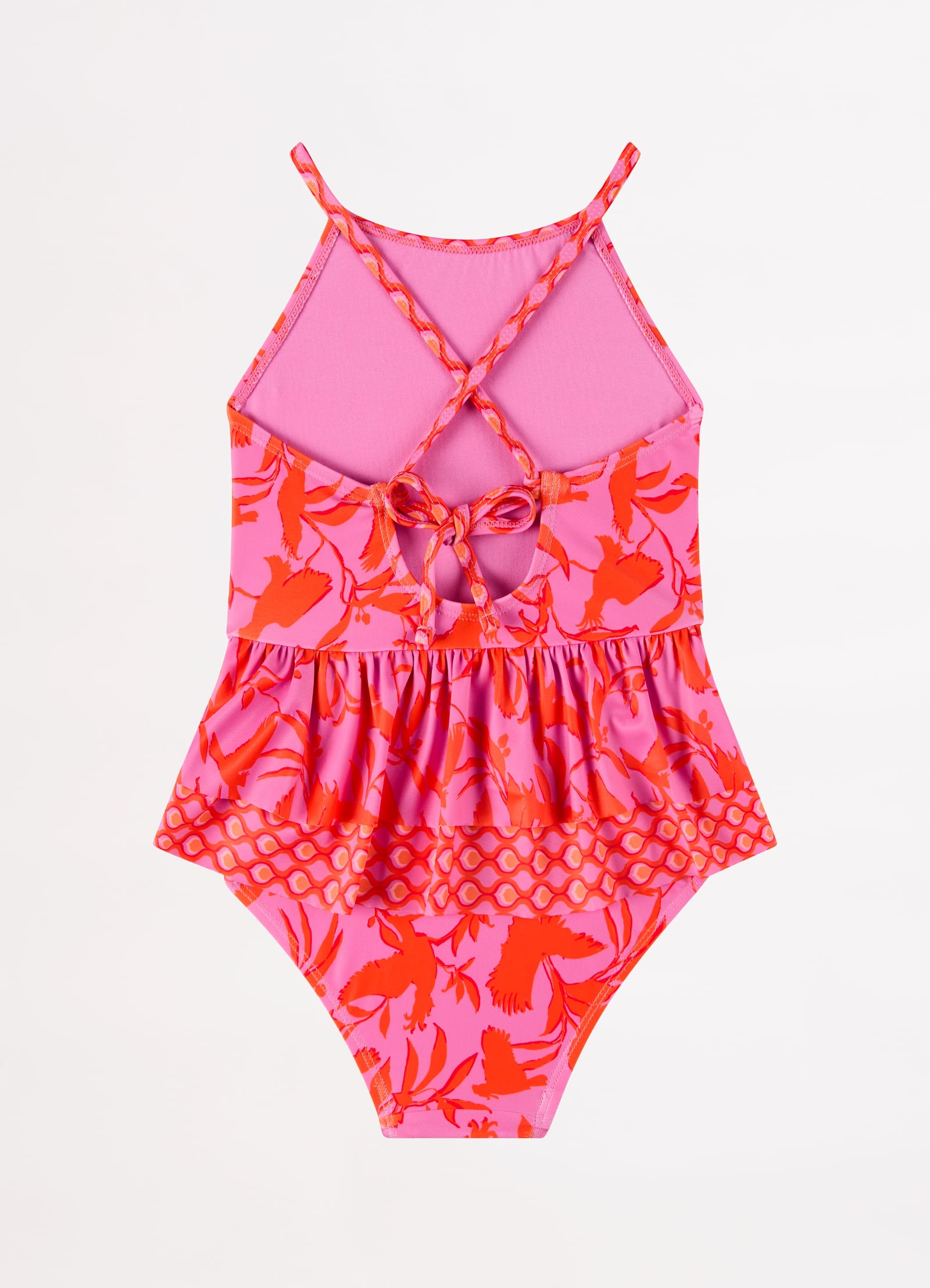 Birds Of A Feather Girls Peplum One Piece - Birds Feath - BirdsFeath view 3