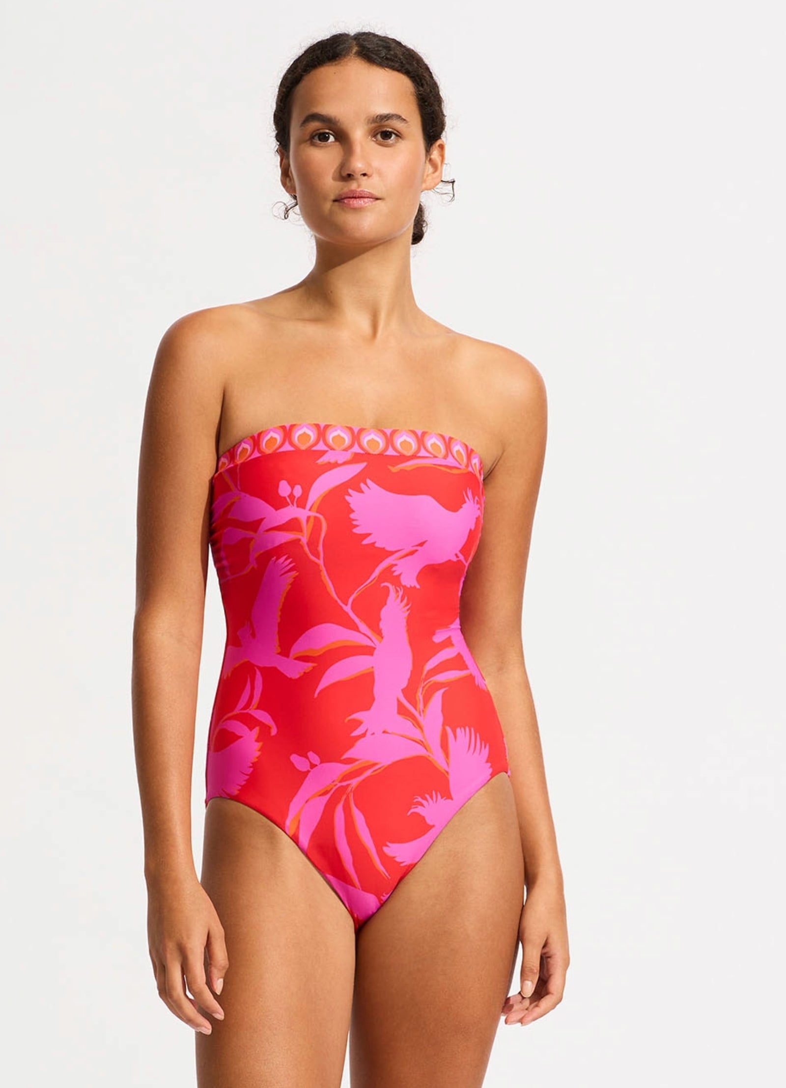 Birds Of Paradise DD Bandeau One Piece - Chilli Red - Chilli Red