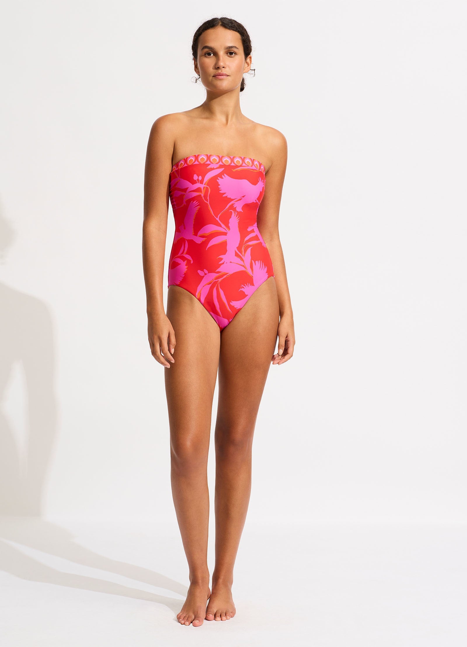 Birds Of Paradise DD Bandeau One Piece - Chilli Red - Chilli Red view 2