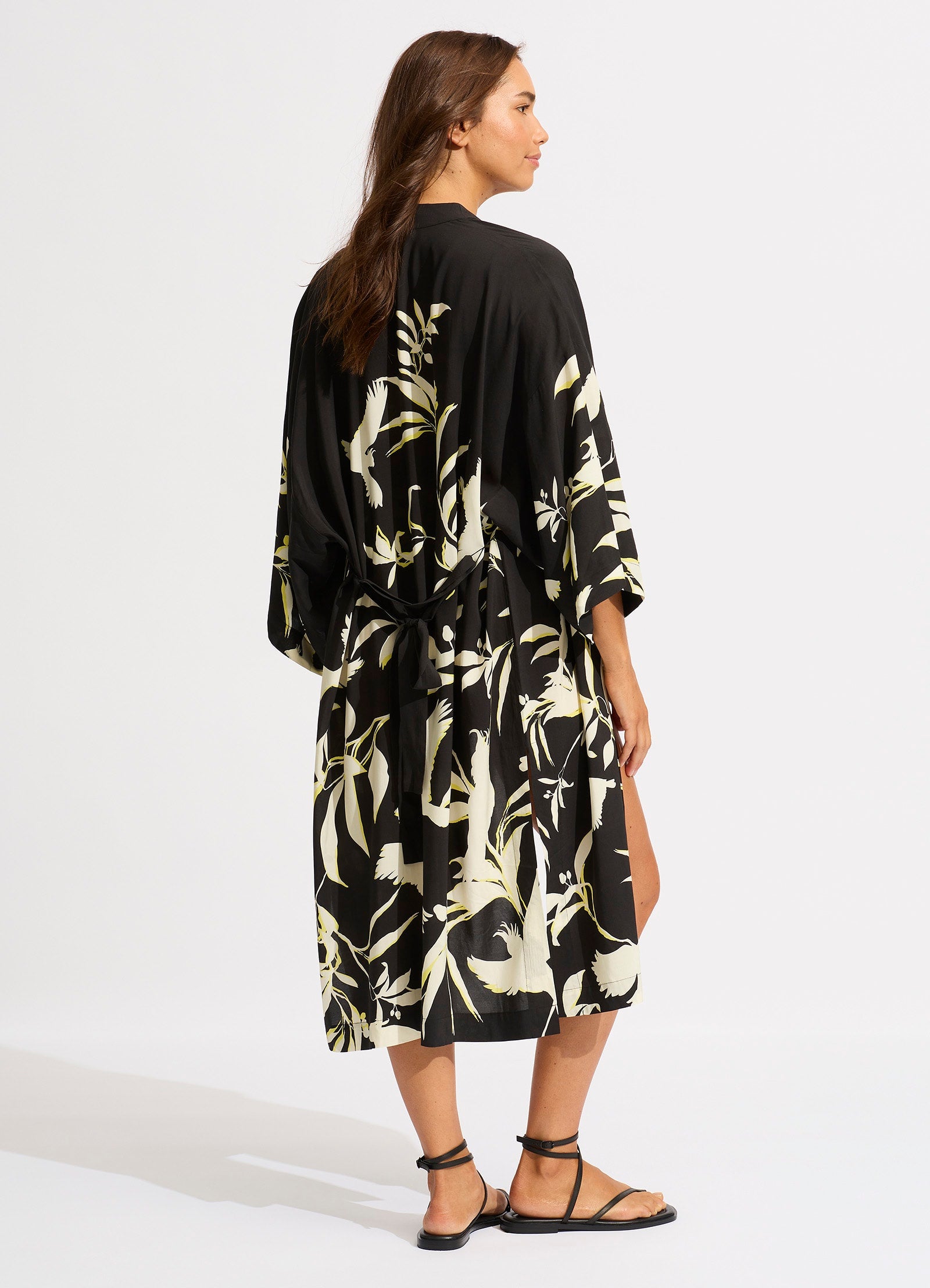 Birds Of Paradise Kimono - Black - Black view 3