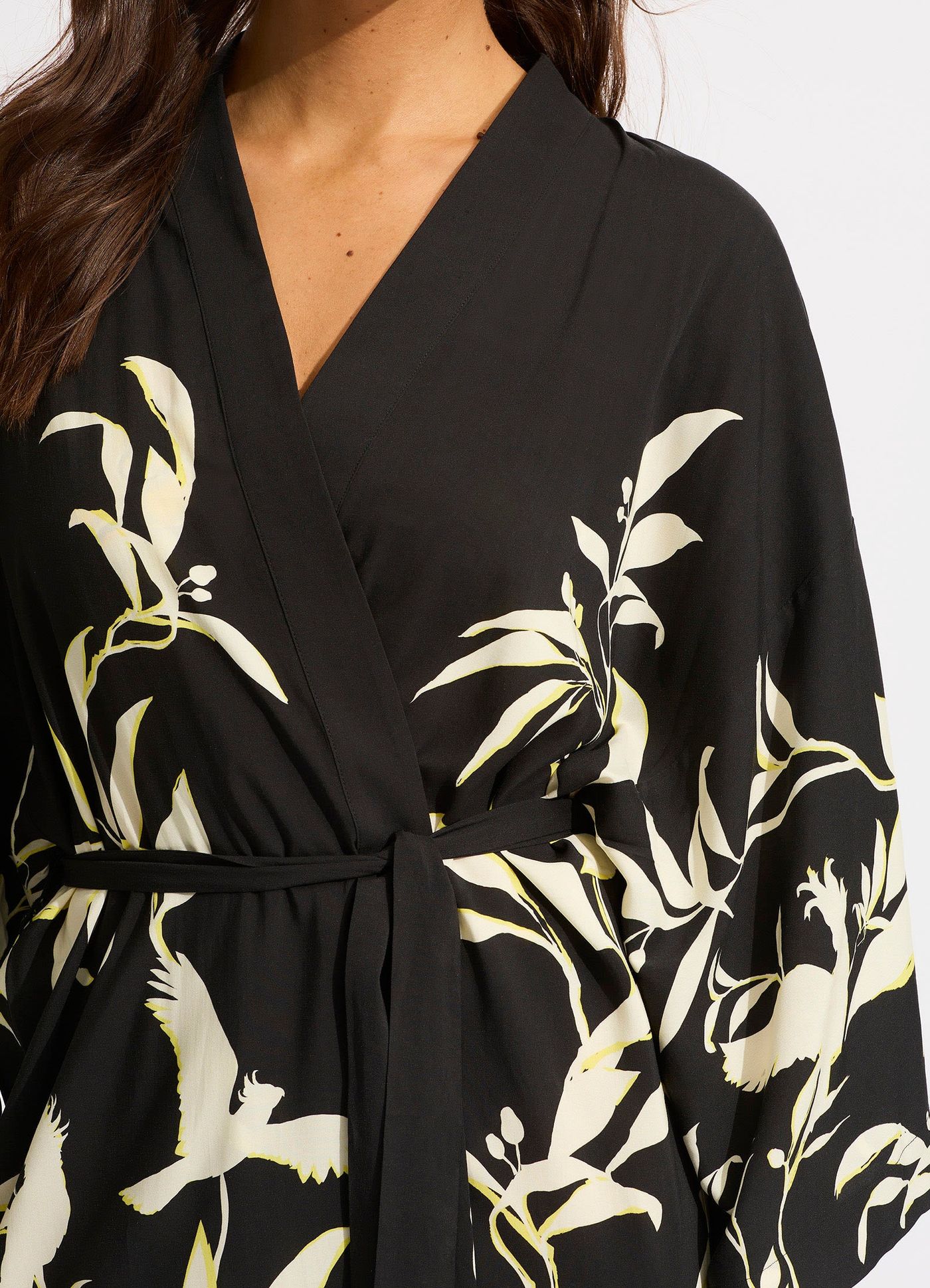 Birds Of Paradise Kimono - Black - Black view 4