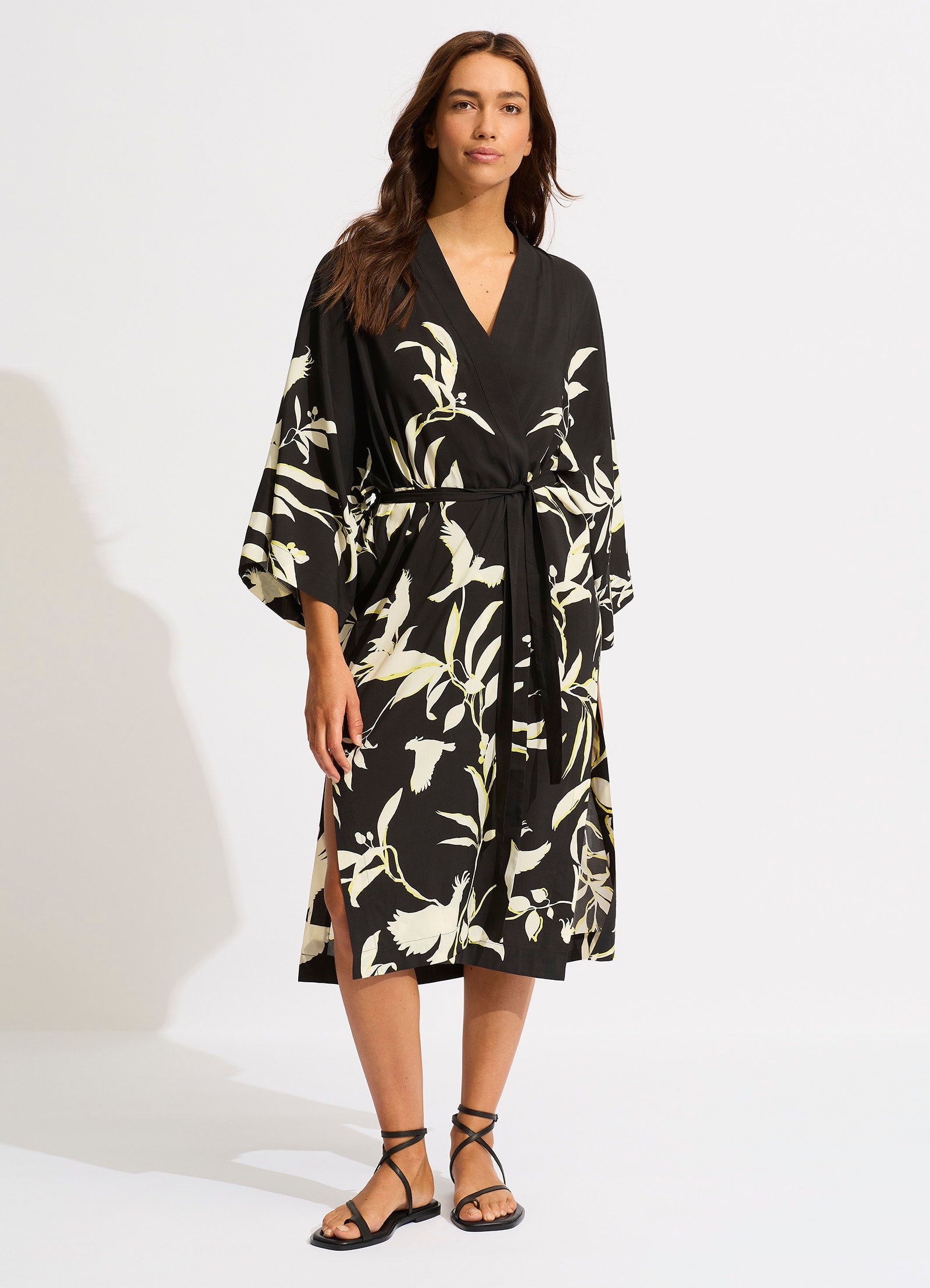Birds Of Paradise Kimono - Black - Black view 5
