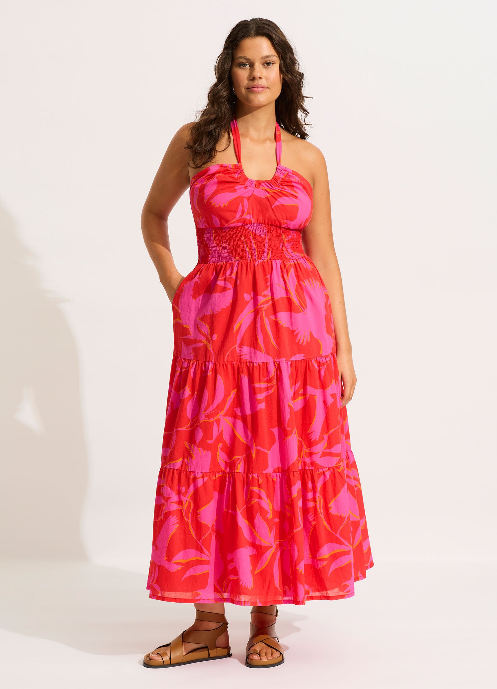 Birds Of Paradise Maxi Dress - Chilli Red - Chilli Red