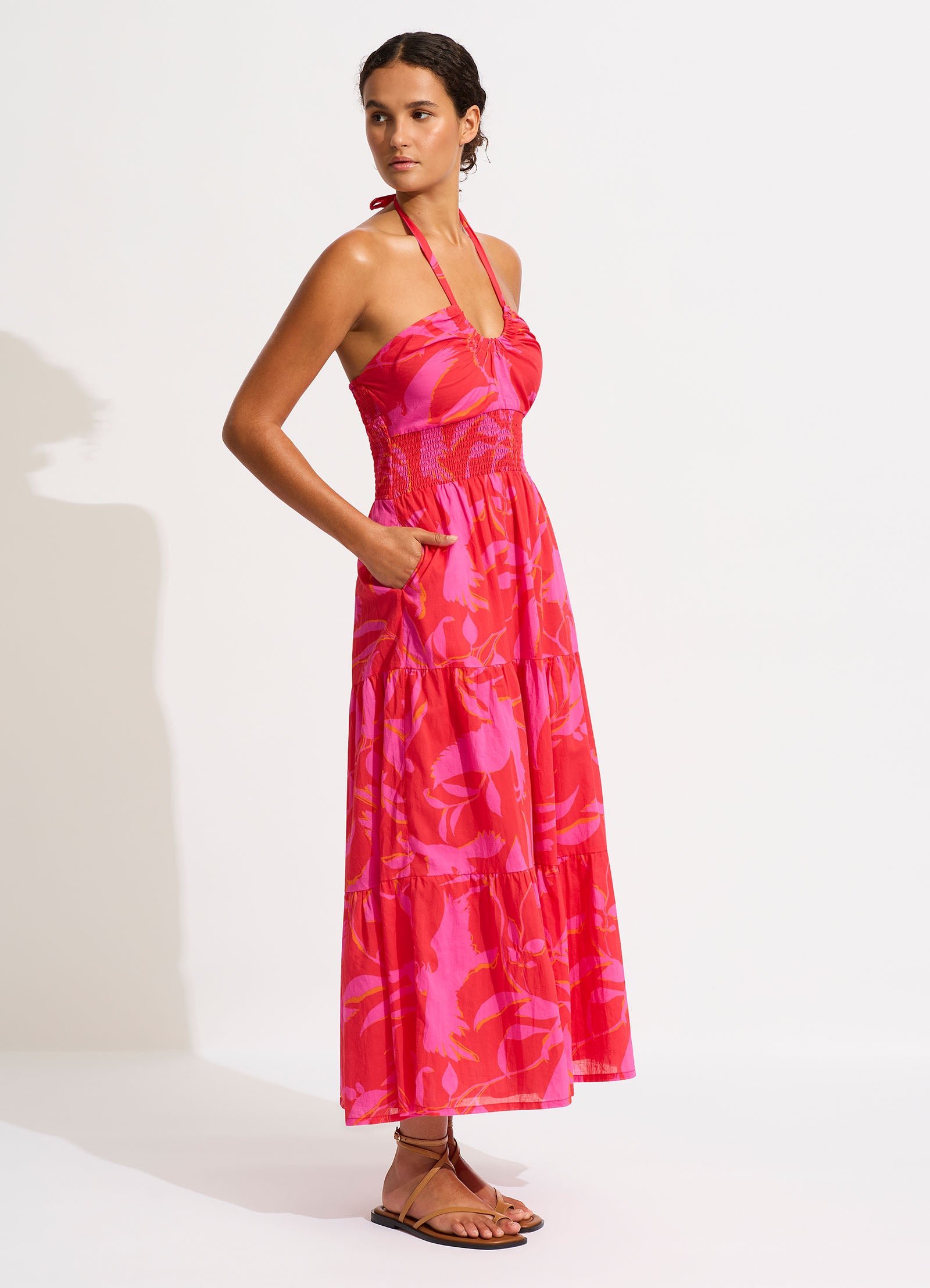 Birds Of Paradise Maxi Dress - Chilli Red - Chilli Red view 3