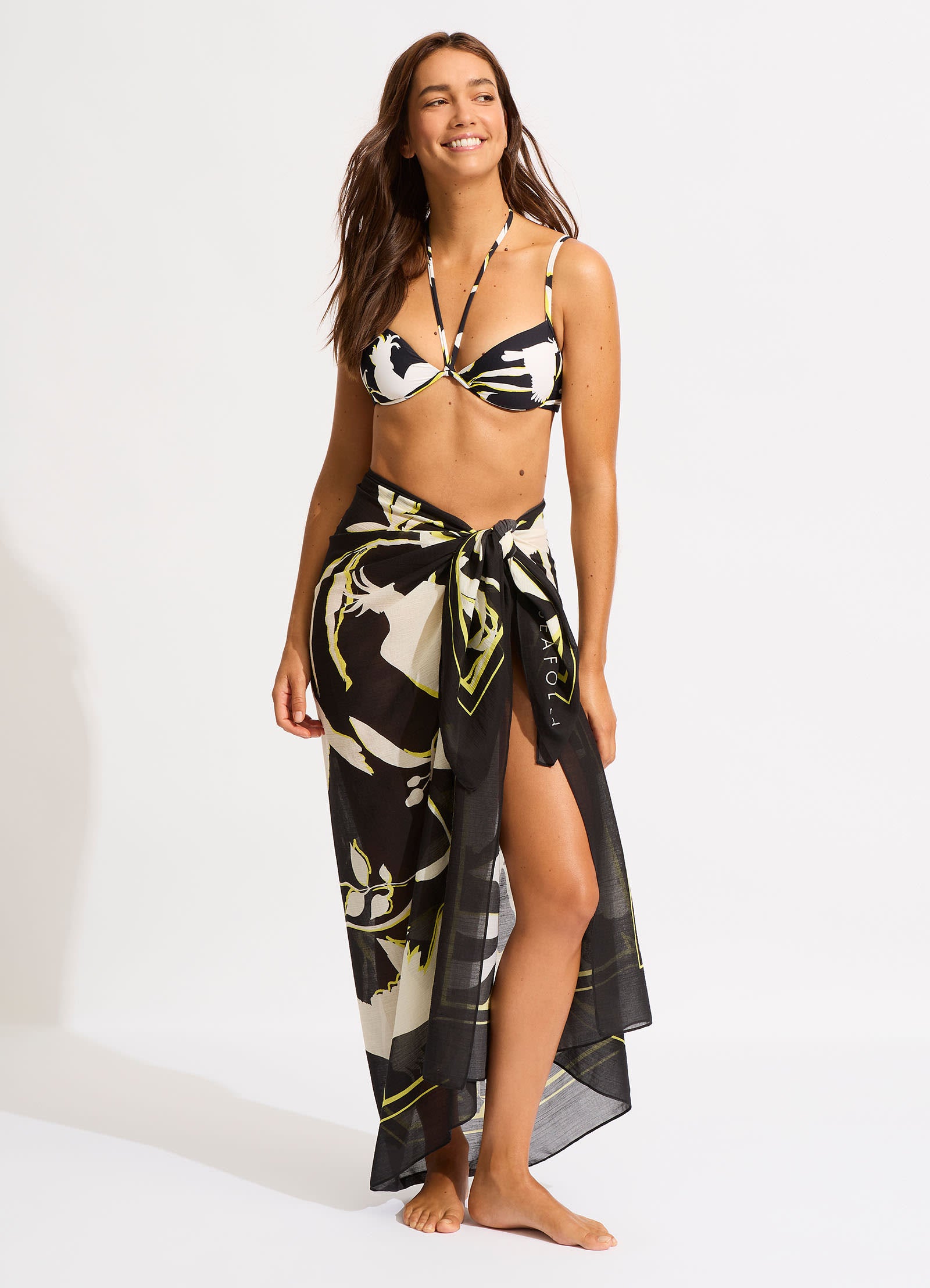Birds Of Paradise Sarong - Black - Black