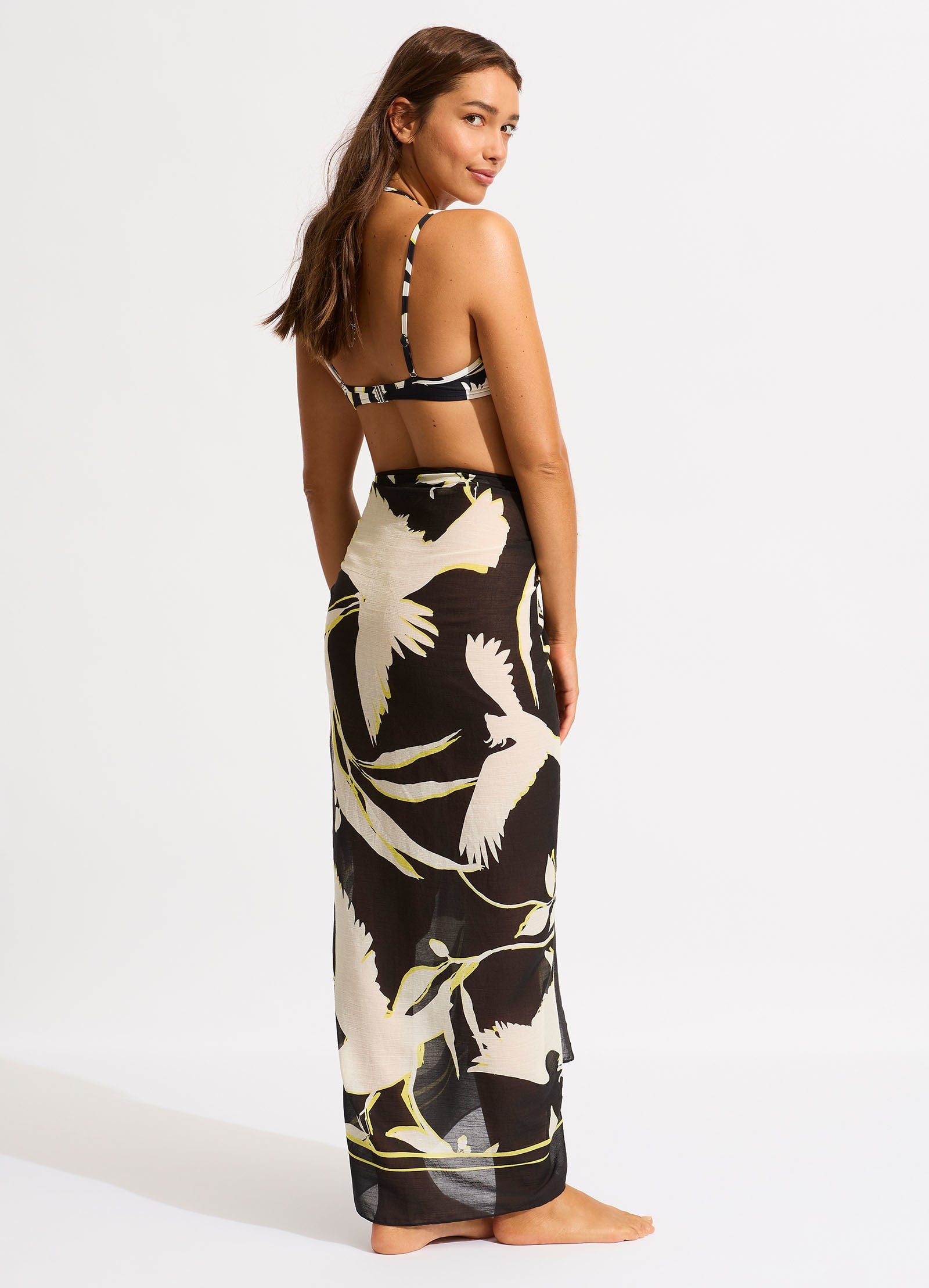 Birds Of Paradise Sarong - Black - Black view 3