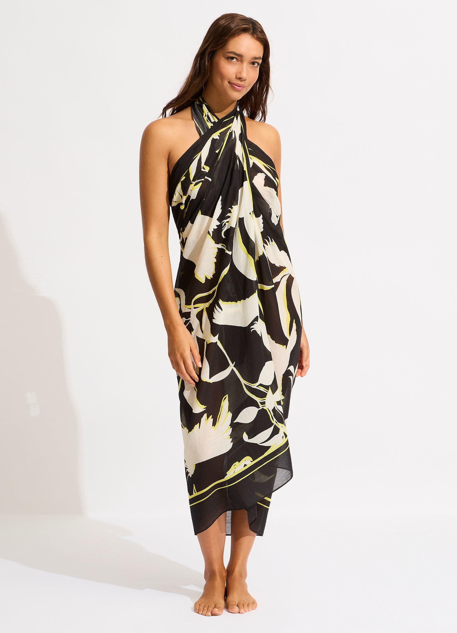 Birds Of Paradise Sarong - Black - Black view 5