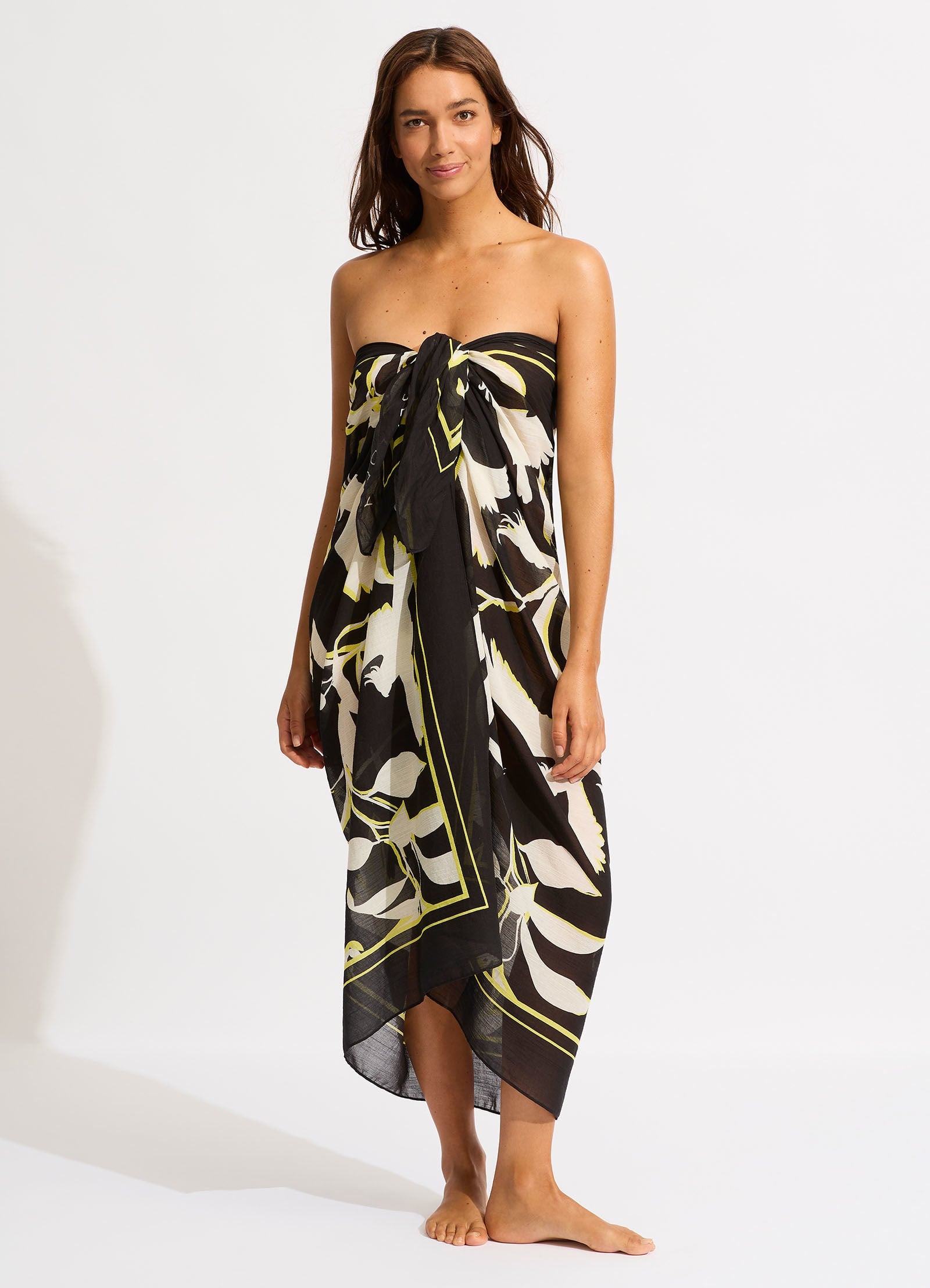 Birds Of Paradise Sarong - Black - Black view 6