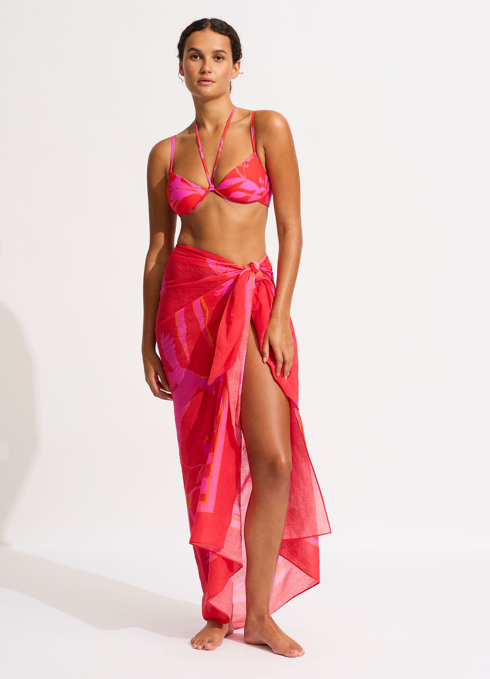 Birds Of Paradise Sarong - Chilli Red - Chilli Red
