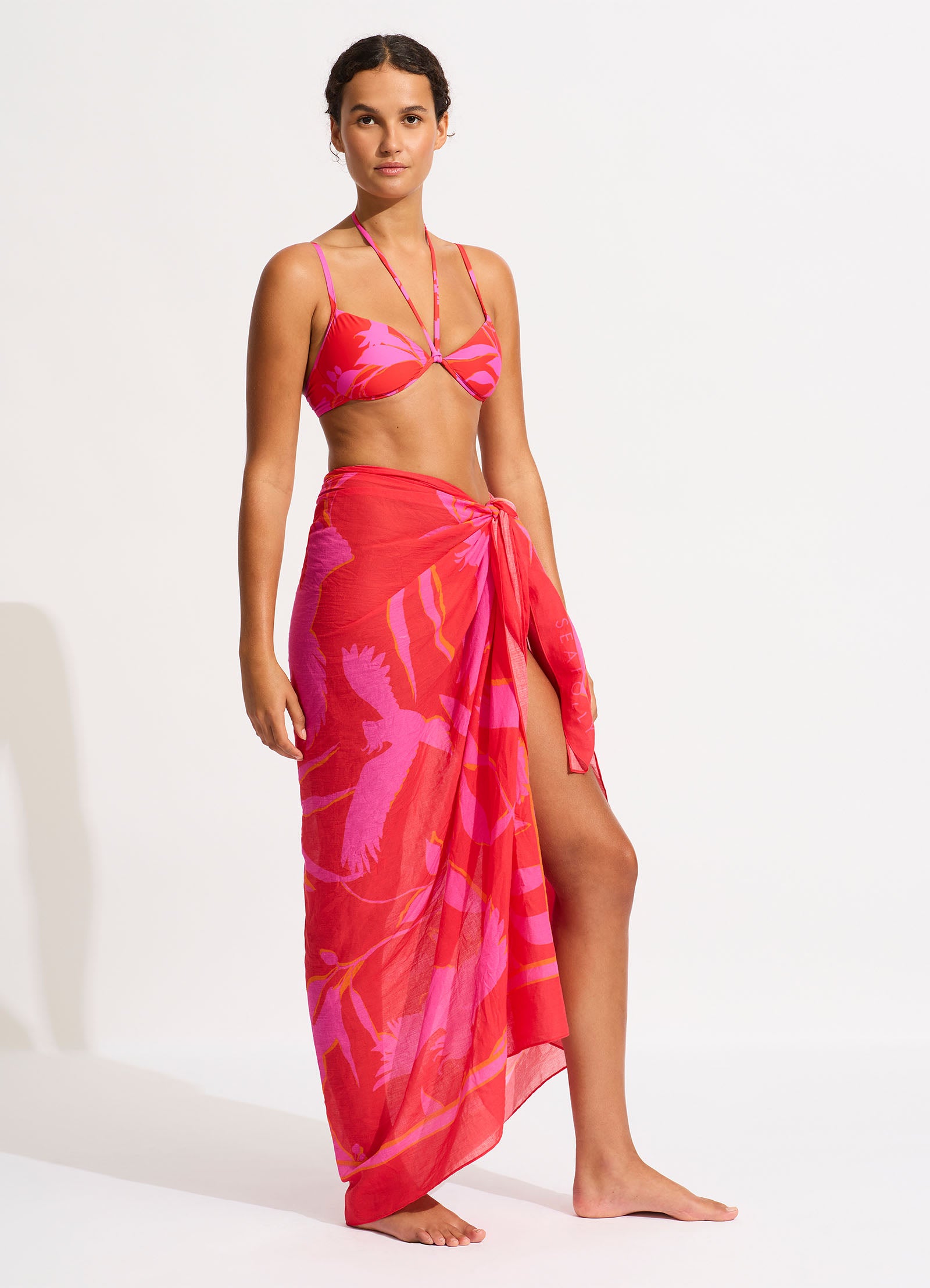 Birds Of Paradise Sarong - Chilli Red - Chilli Red view 2