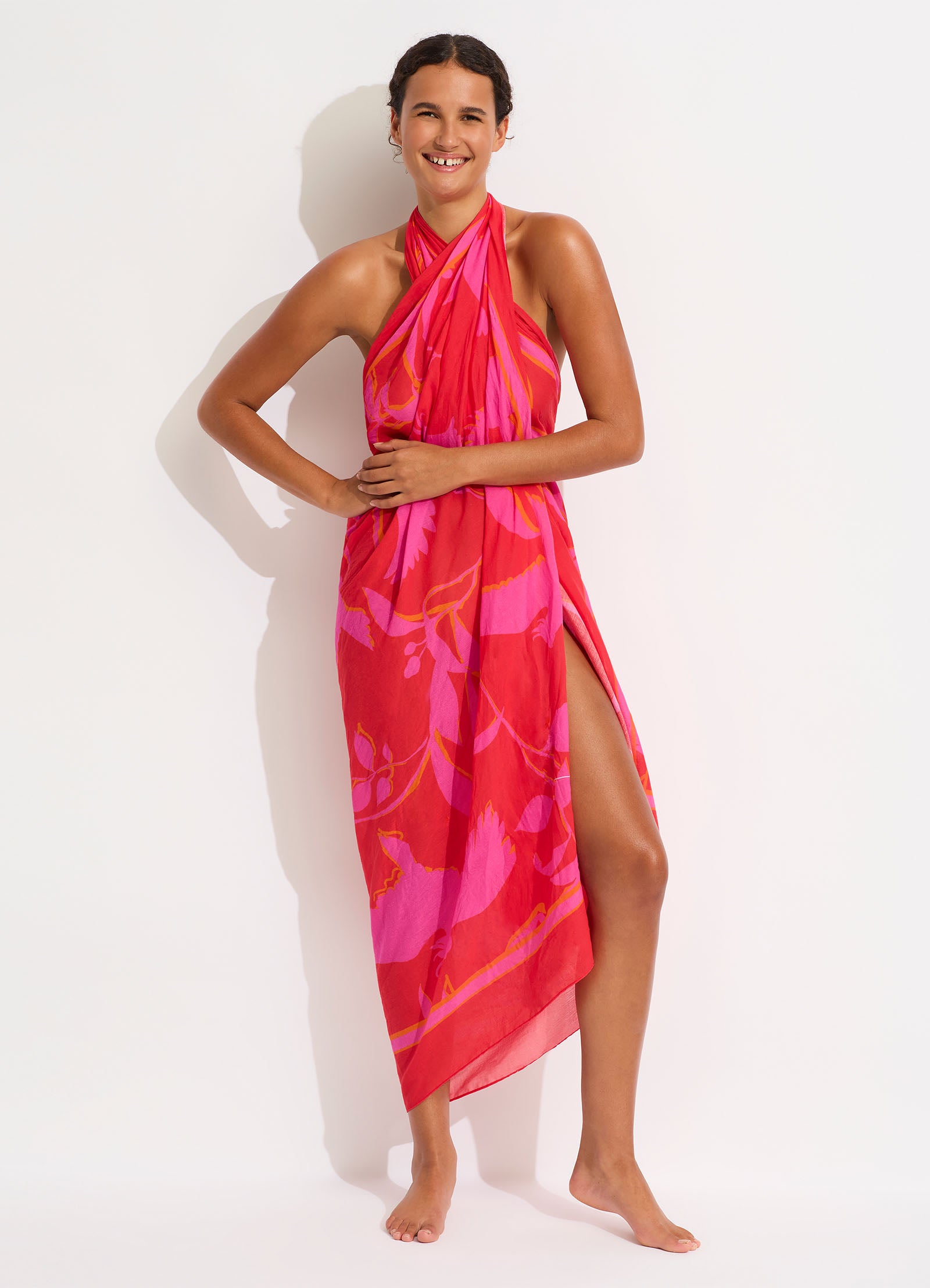 Birds Of Paradise Sarong - Chilli Red - Chilli Red view 5