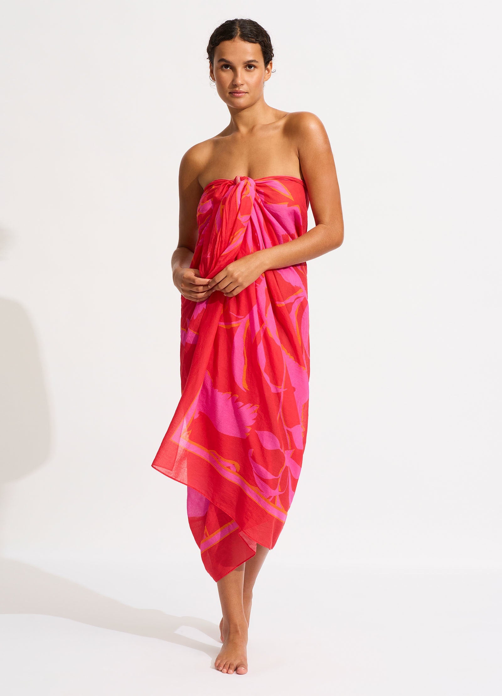 Birds Of Paradise Sarong - Chilli Red - Chilli Red view 6