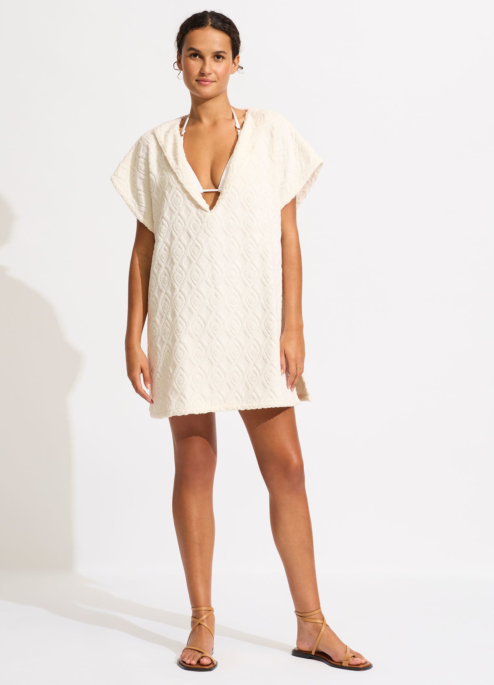 Birds of Paradise Towel Poncho - Latte - Latte