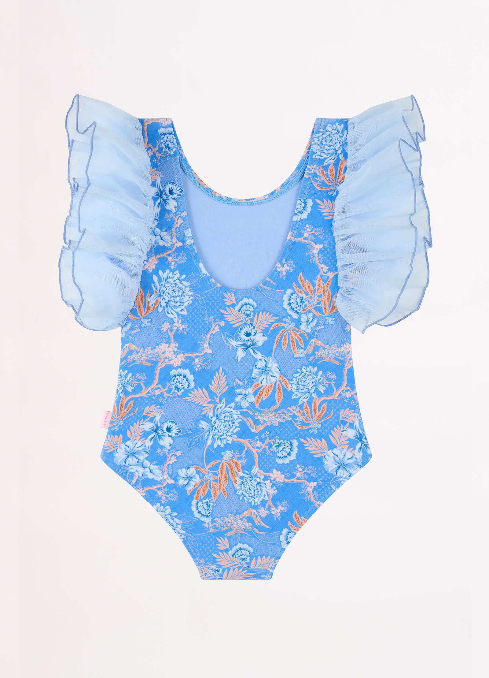 Blue Fuji Girls Fairy Sleeve One Piece - Blue - Blue view 3