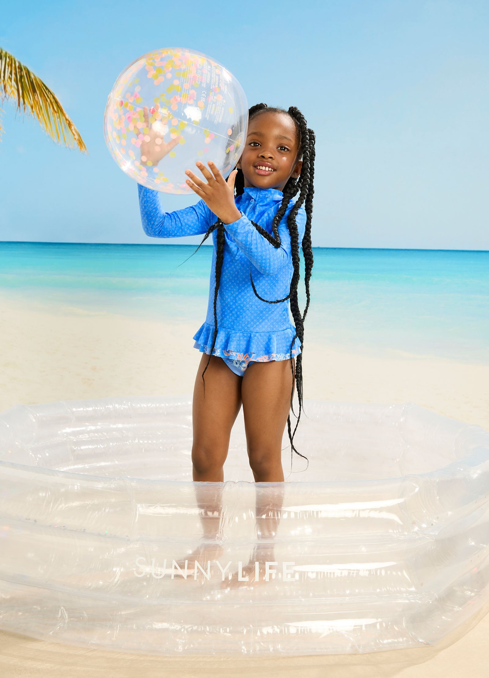 Blue Fuji Girls Peplum Surf Set - Starlight - Starlight