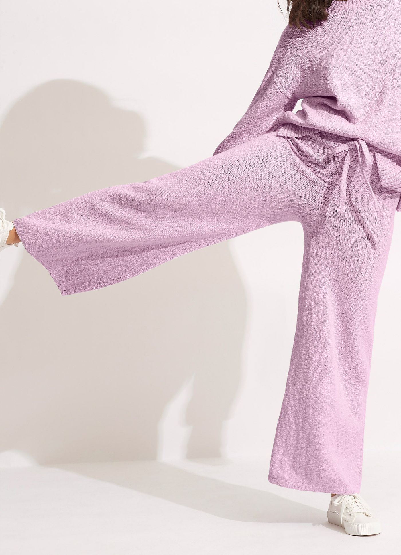 Boucle Knit Pant  - Lilac - Lilac view 7