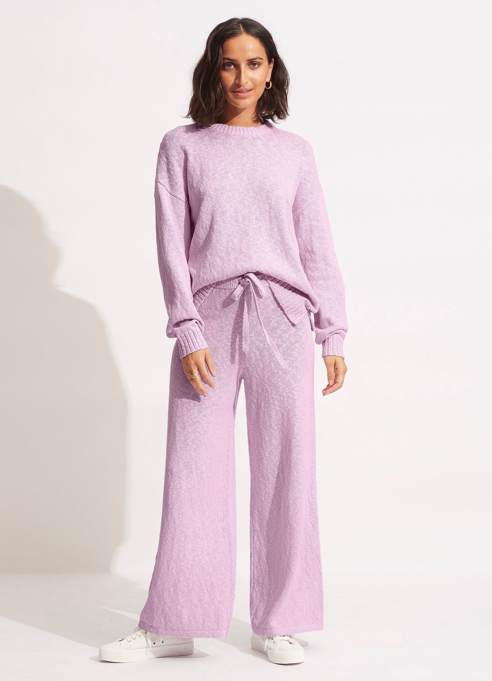 Boucle Knit Pant  - Lilac - Lilac view 8