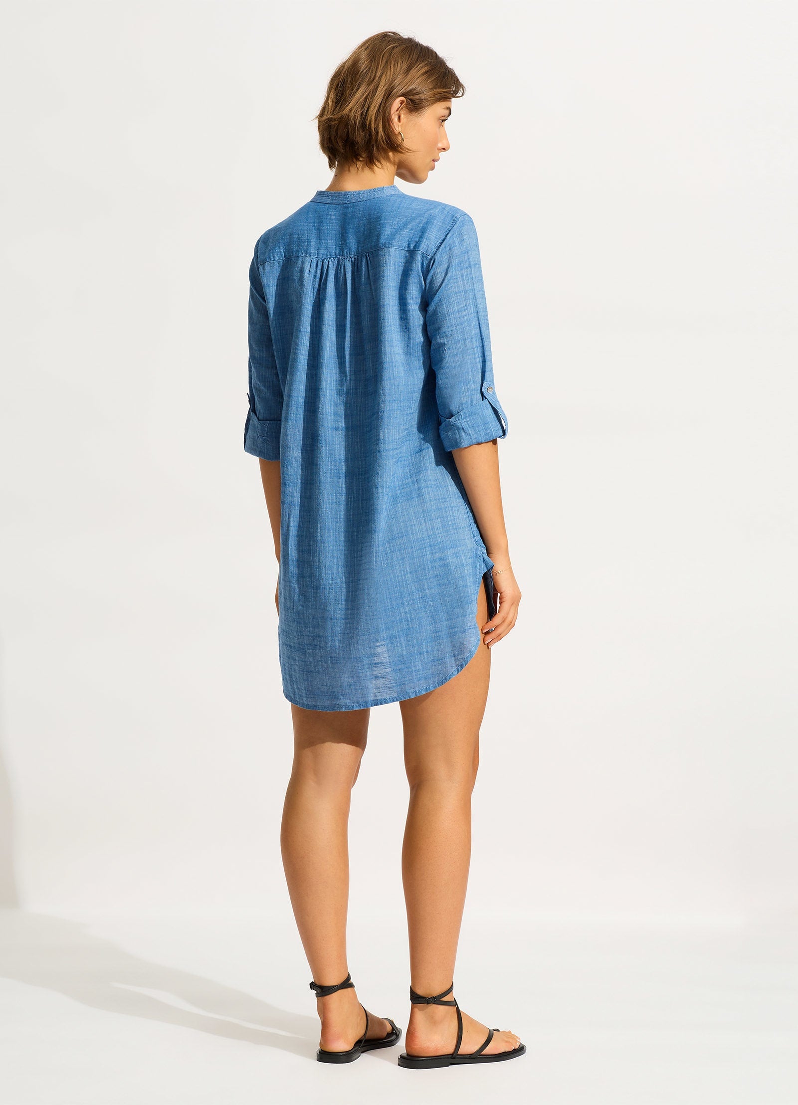Boyfriend Beach Shirt - Chambray - Chambray view 6