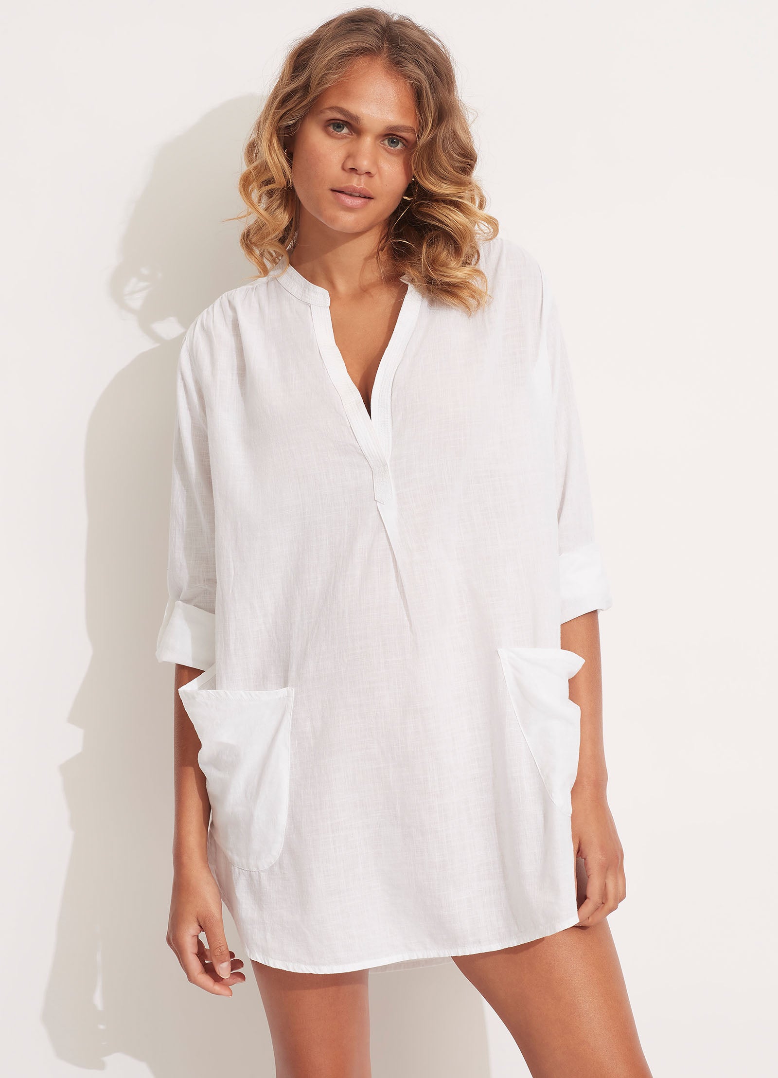 Boyfriend Beach Shirt - White - White view 4