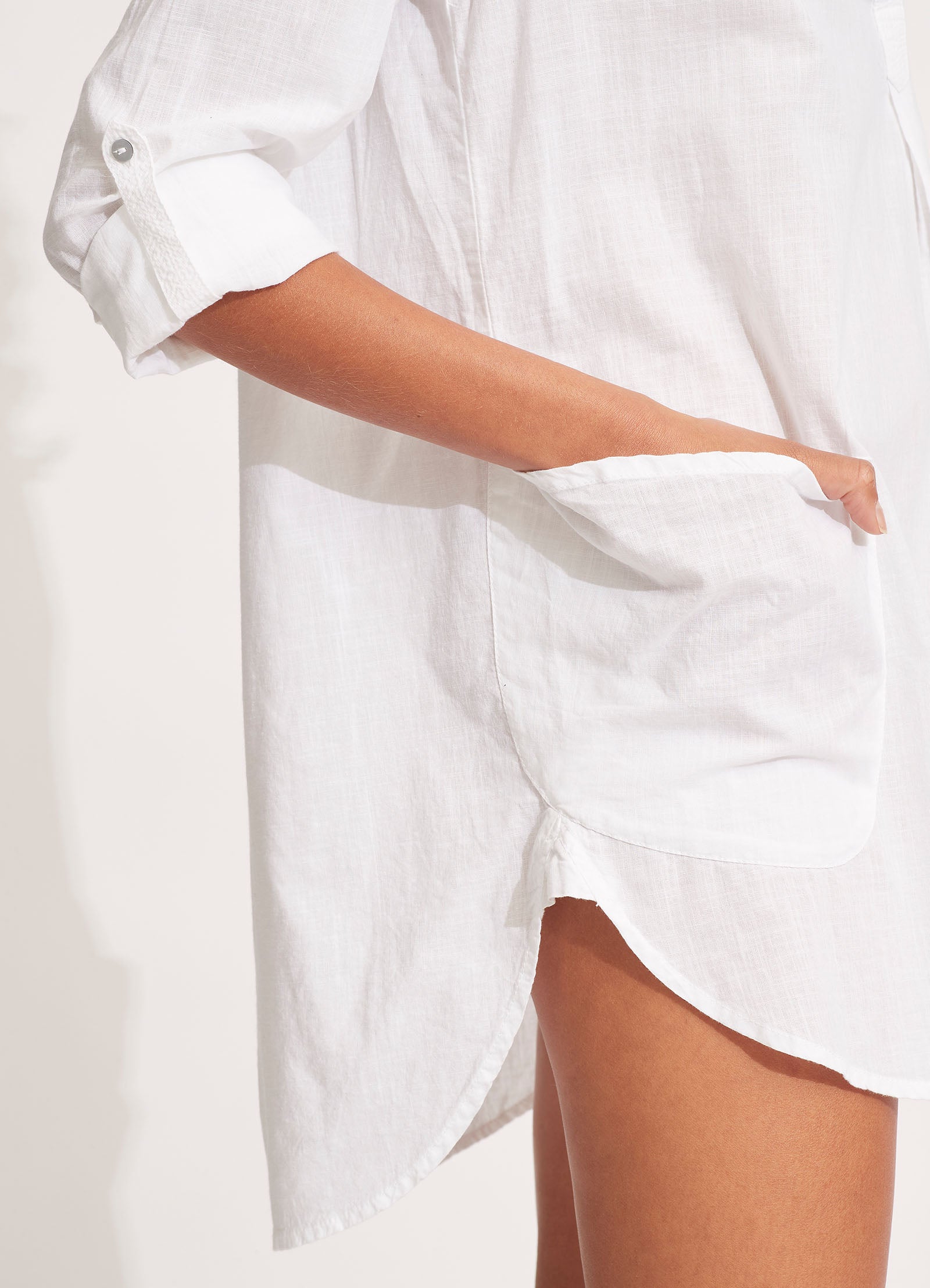 Boyfriend Beach Shirt - White - White view 6