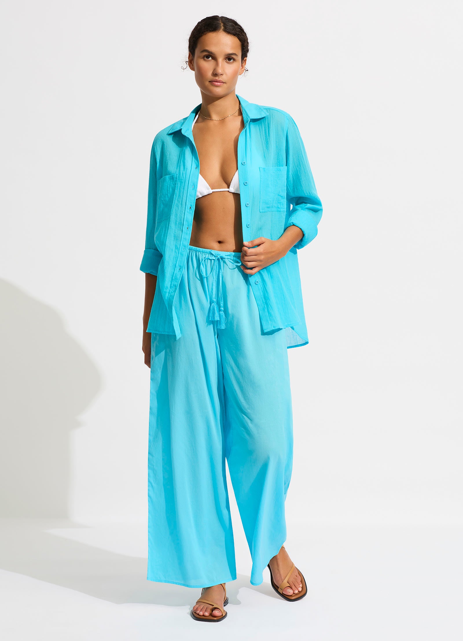 Breeze Beach Shirt - Atoll Blue - Atoll Blue