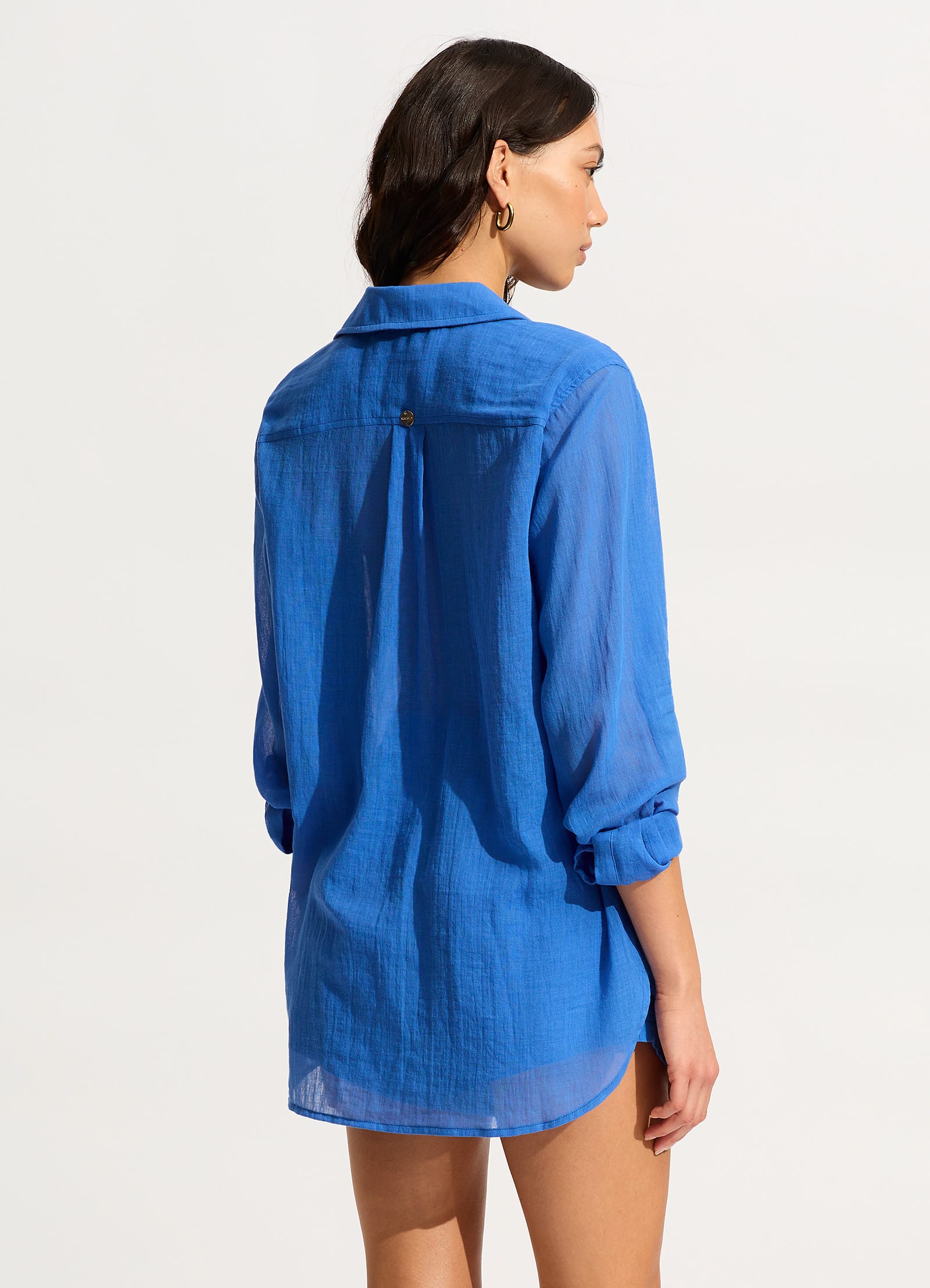 Breeze Beach Shirt - Azure - Azure view 4