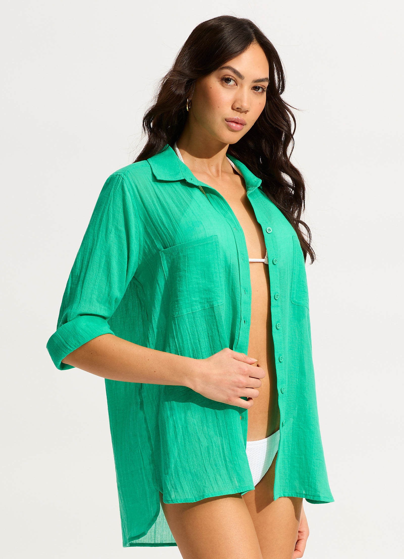 Breeze Beach Shirt - Jade - Jade view 2