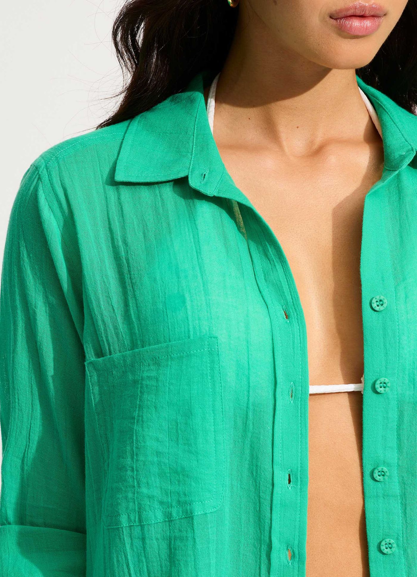 Breeze Beach Shirt - Jade - Jade view 4