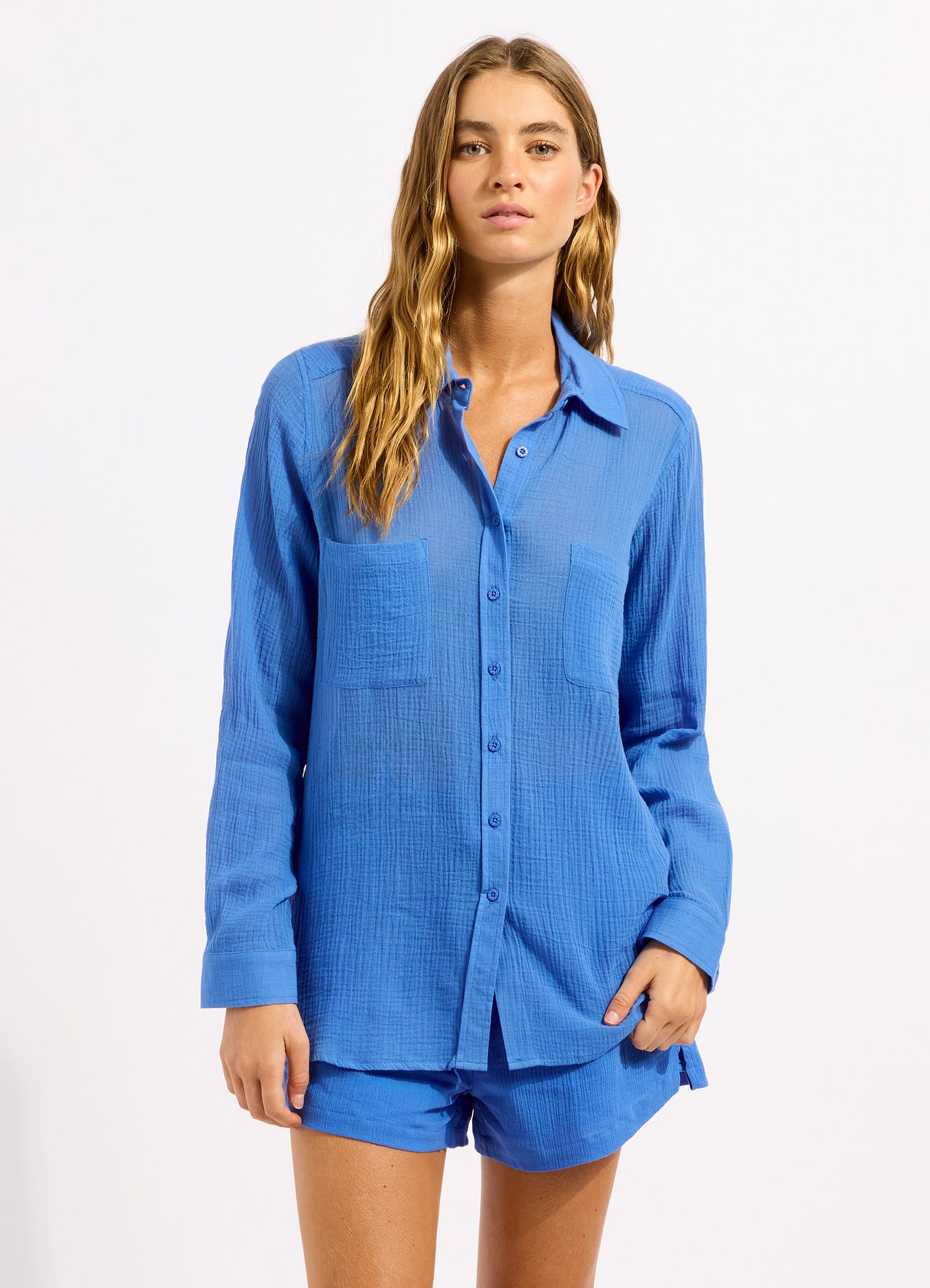 Breeze Beach Shirt - Sapphire view 2