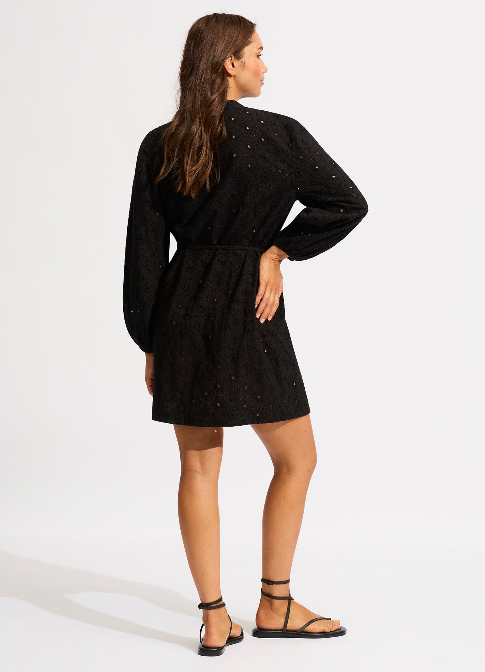Broderie Cover Up - Black - Black view 3