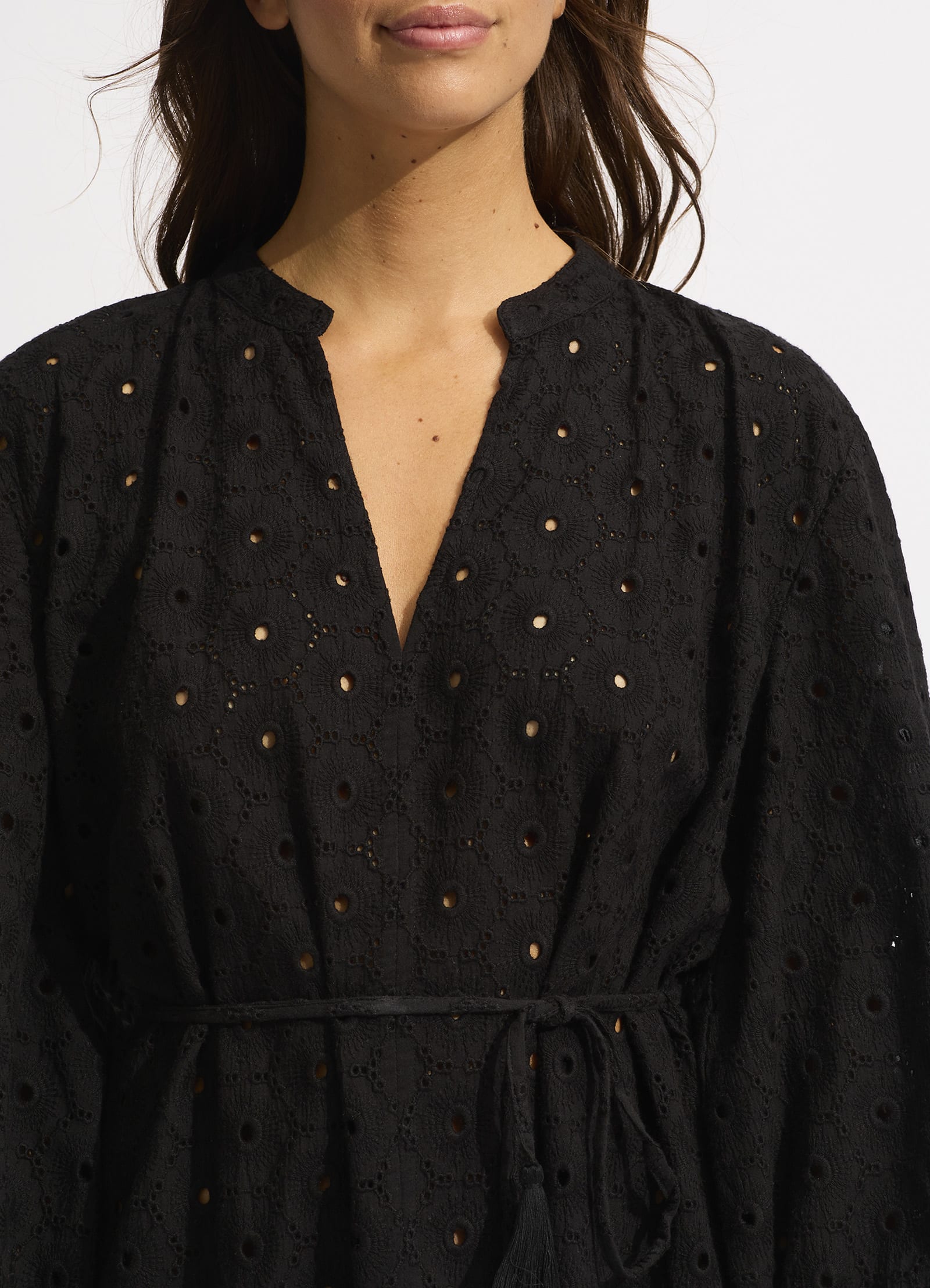 Broderie Cover Up - Black - Black view 4