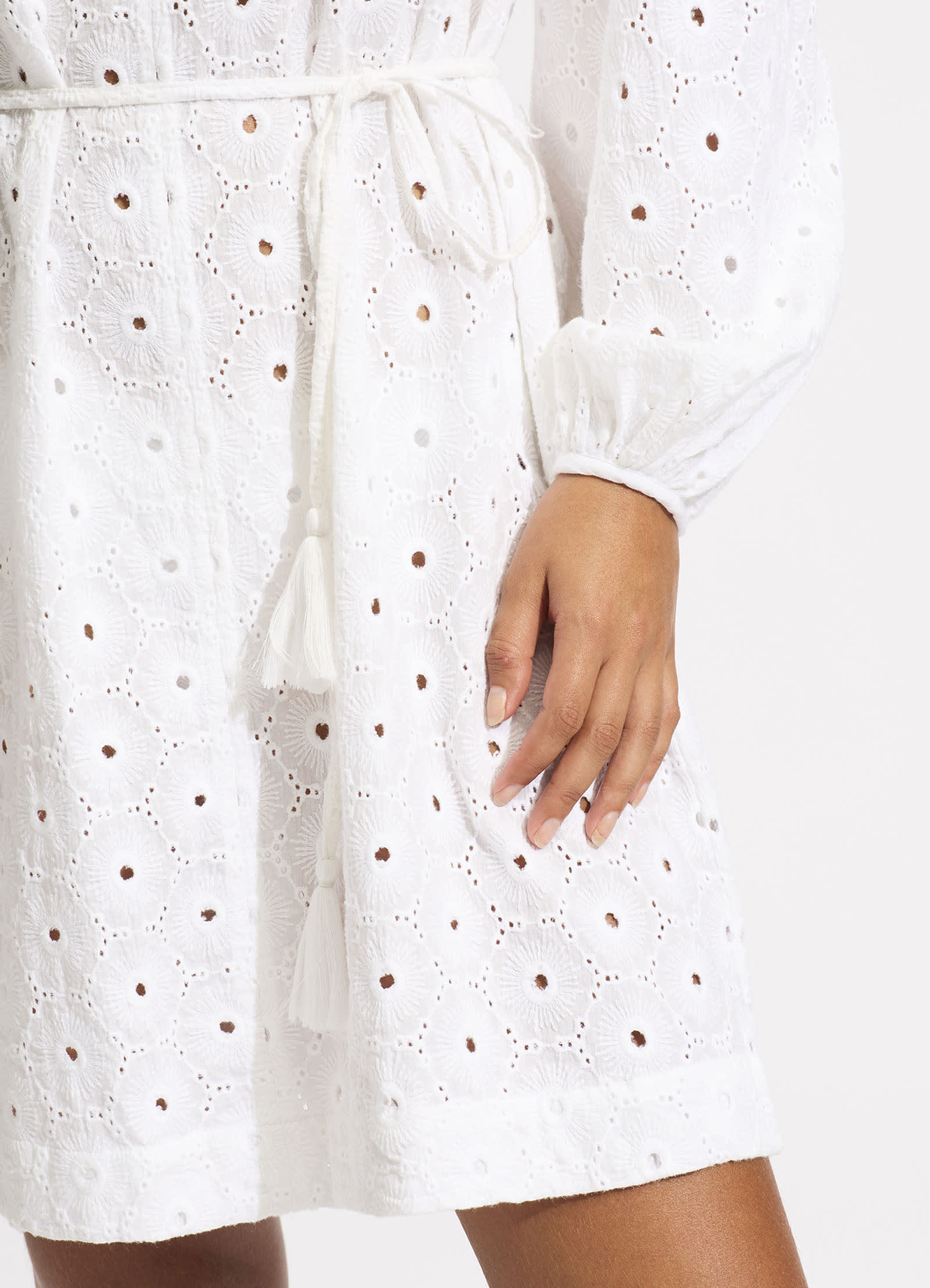 Broderie Cover Up - White - White view 4